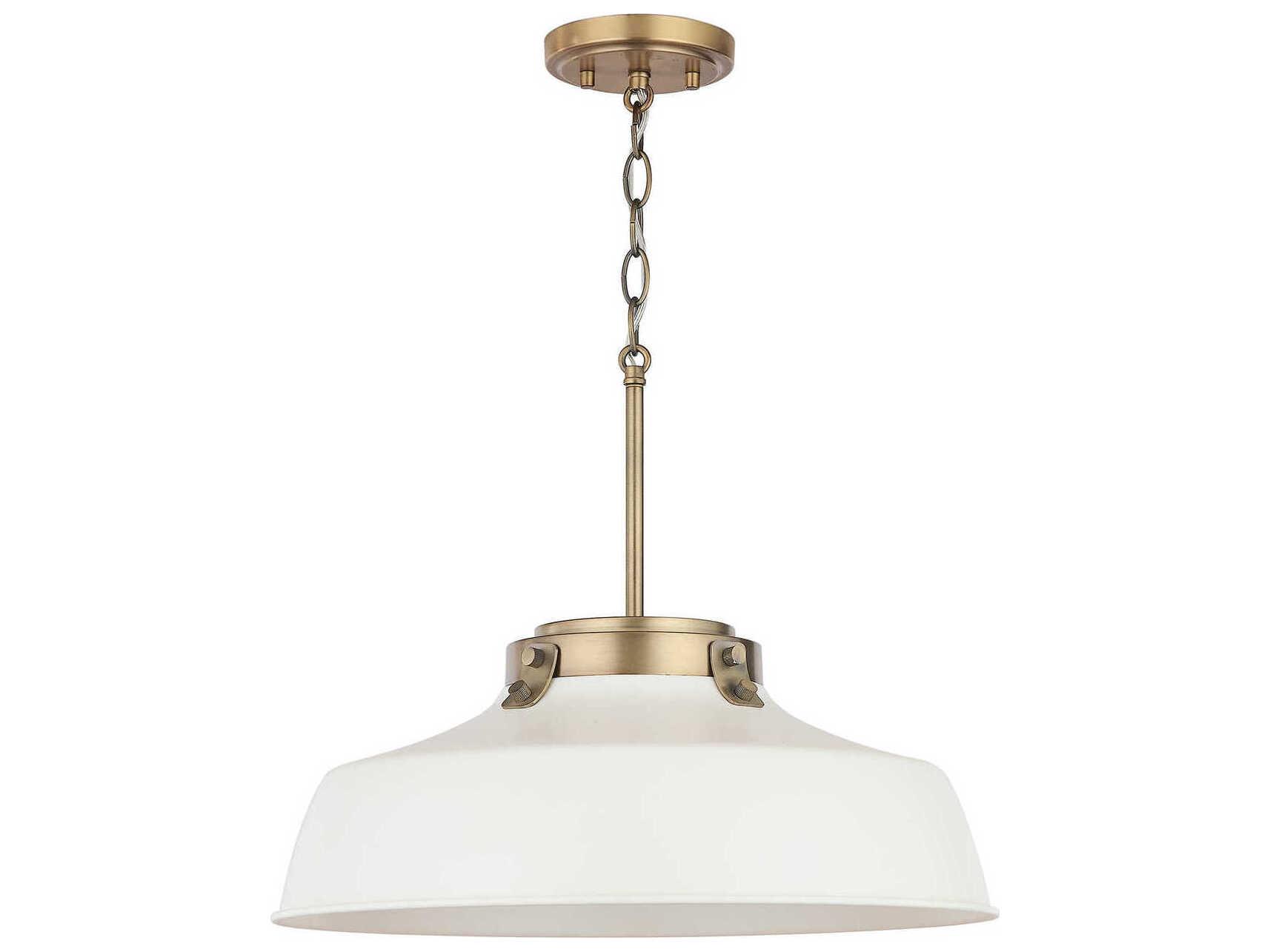 Capital Lighting Oakwood 1-Light Matte White Dome Pendant