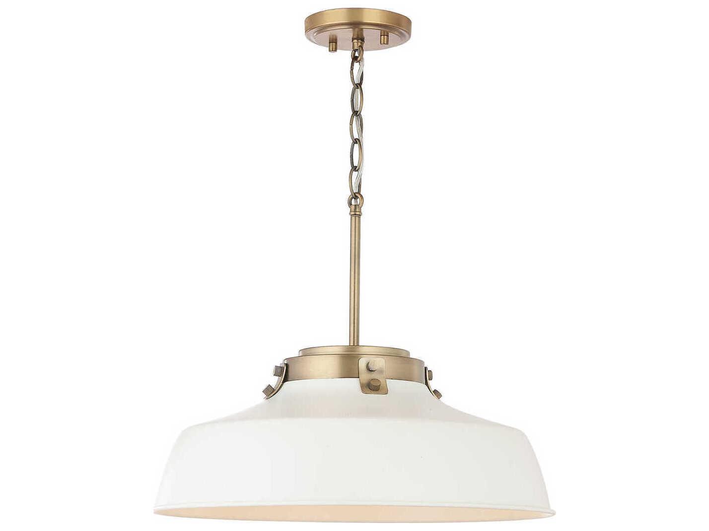 Capital Lighting Oakwood 1-Light Matte White Dome Pendant