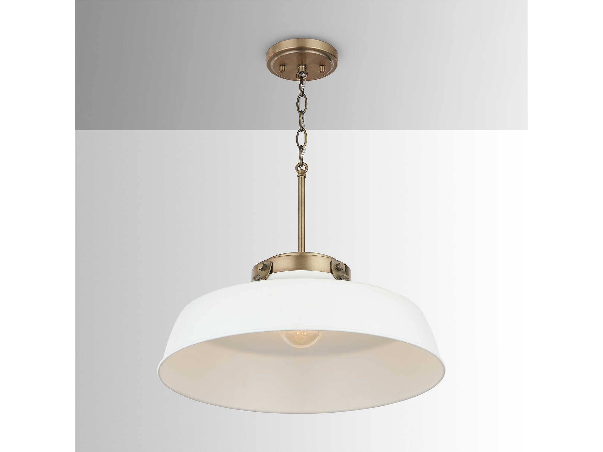Capital Lighting Oakwood 1-Light Matte White Dome Pendant
