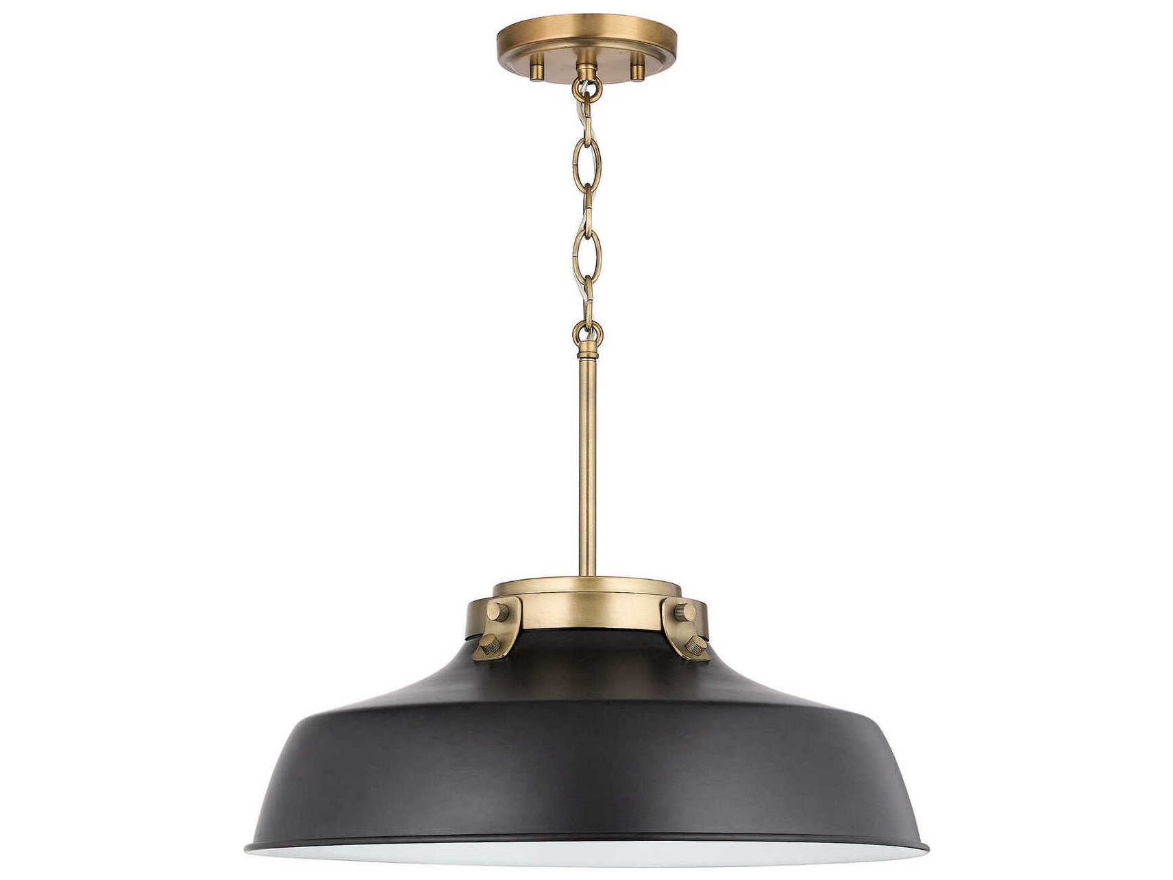 Capital Lighting Oakwood 1-Light Matte Black Dome Pendant
