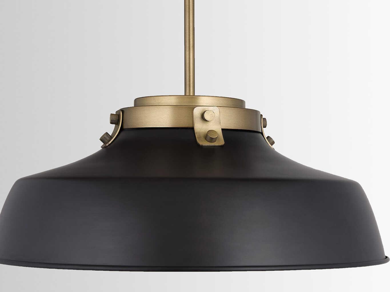 Capital Lighting Oakwood 1-Light Matte Black Dome Pendant