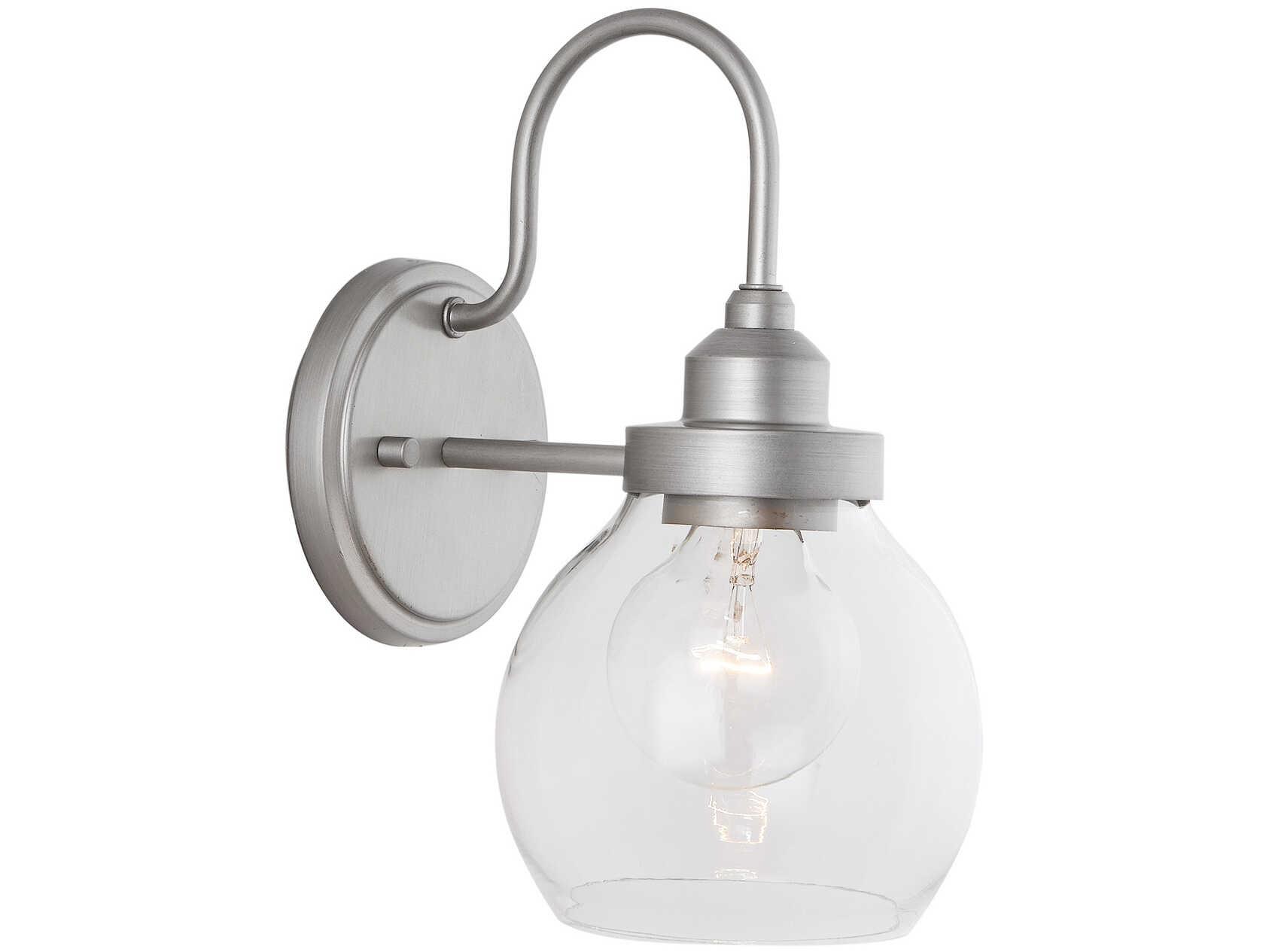 Capital Lighting Daphne 1-Light Brushed Nickel Painted Glass Wall Sconce