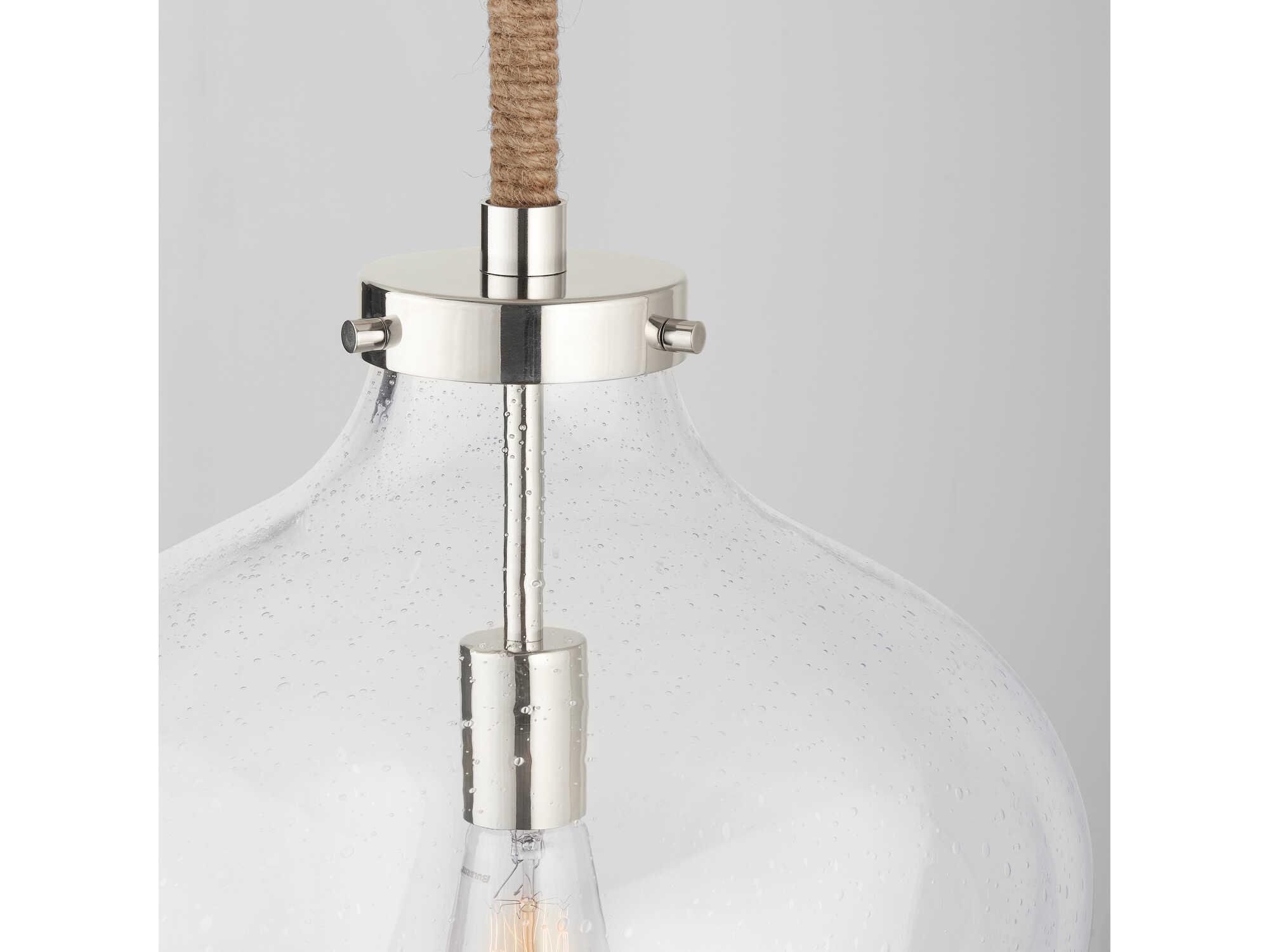 Capital Lighting Boland 1-Light Polished Nickel Glass Bell Pendant