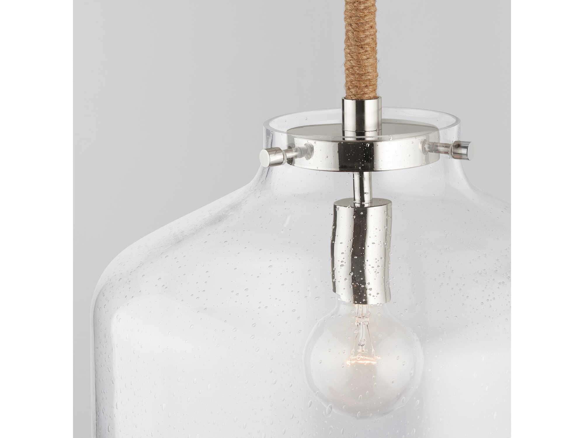 Capital Lighting Corde 1-Light Polished Nickel Glass Dome Pendant