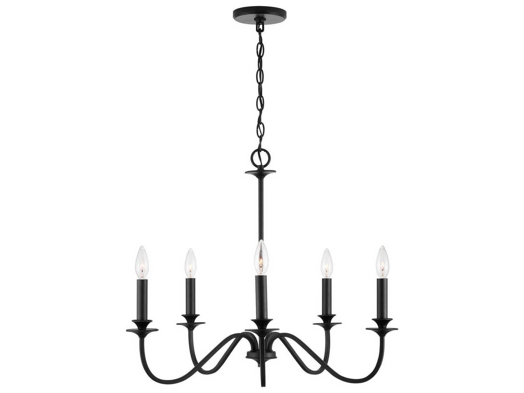 Capital Lighting Weston 5-Light Matte Black Candelabra Chandelier