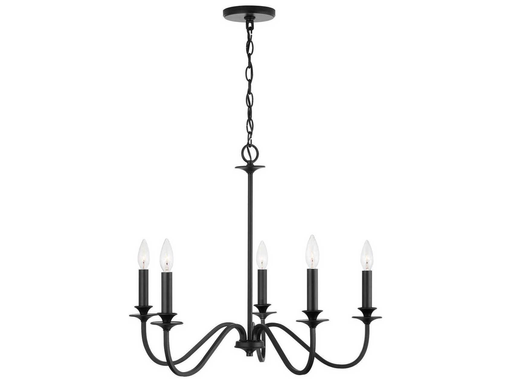 Capital Lighting Weston 5-Light Matte Black Candelabra Chandelier
