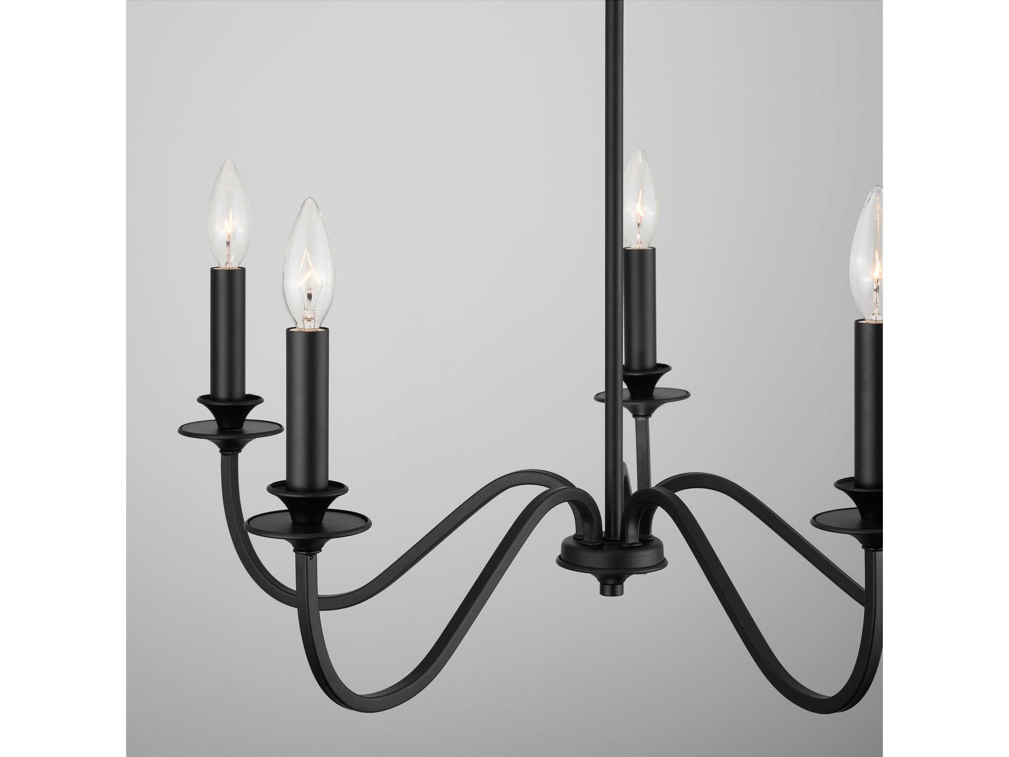Capital Lighting Weston 5-Light Matte Black Candelabra Chandelier