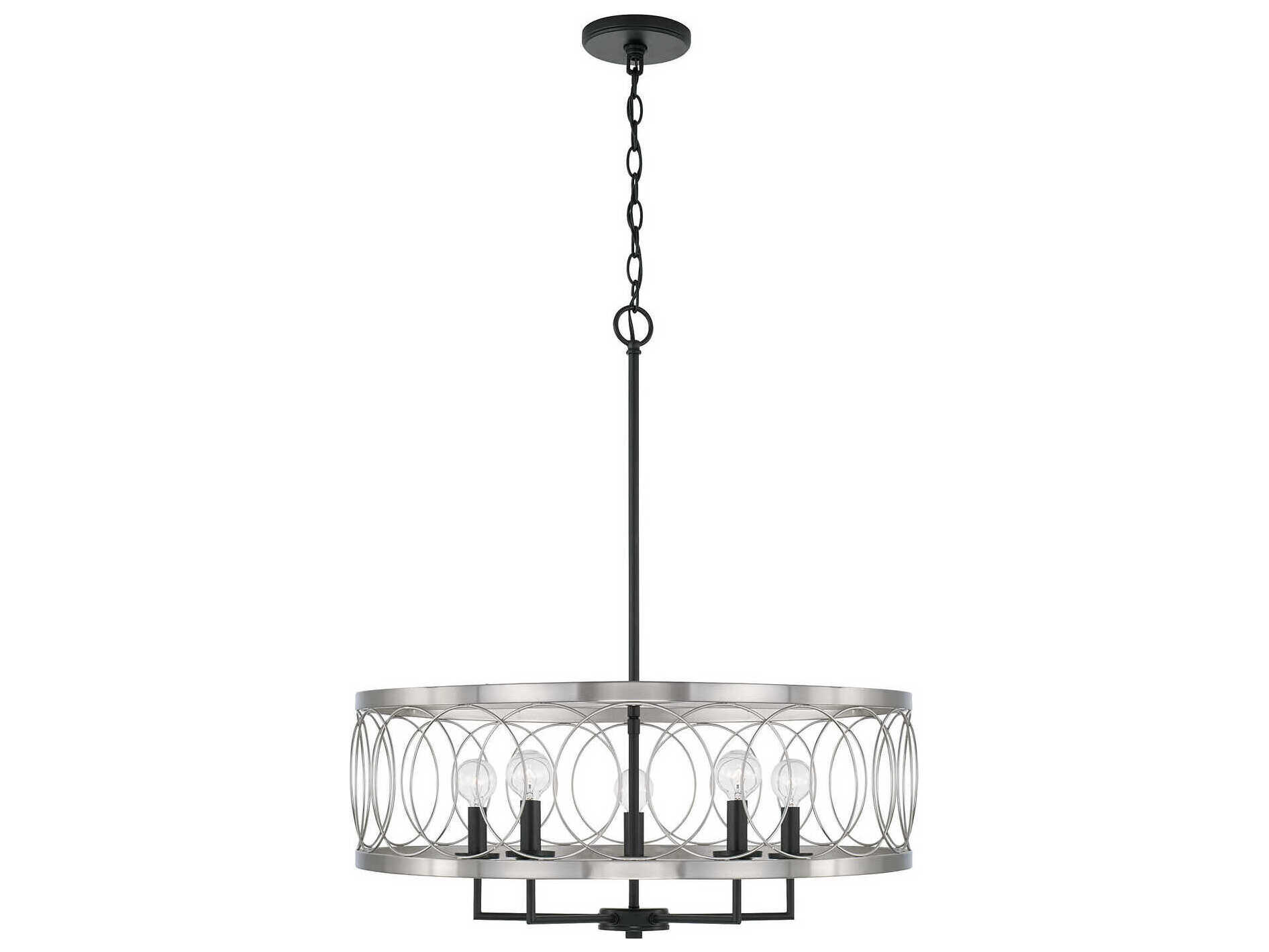 Capital Lighting Madeline 4-Light Black Tie Nickel Pendant