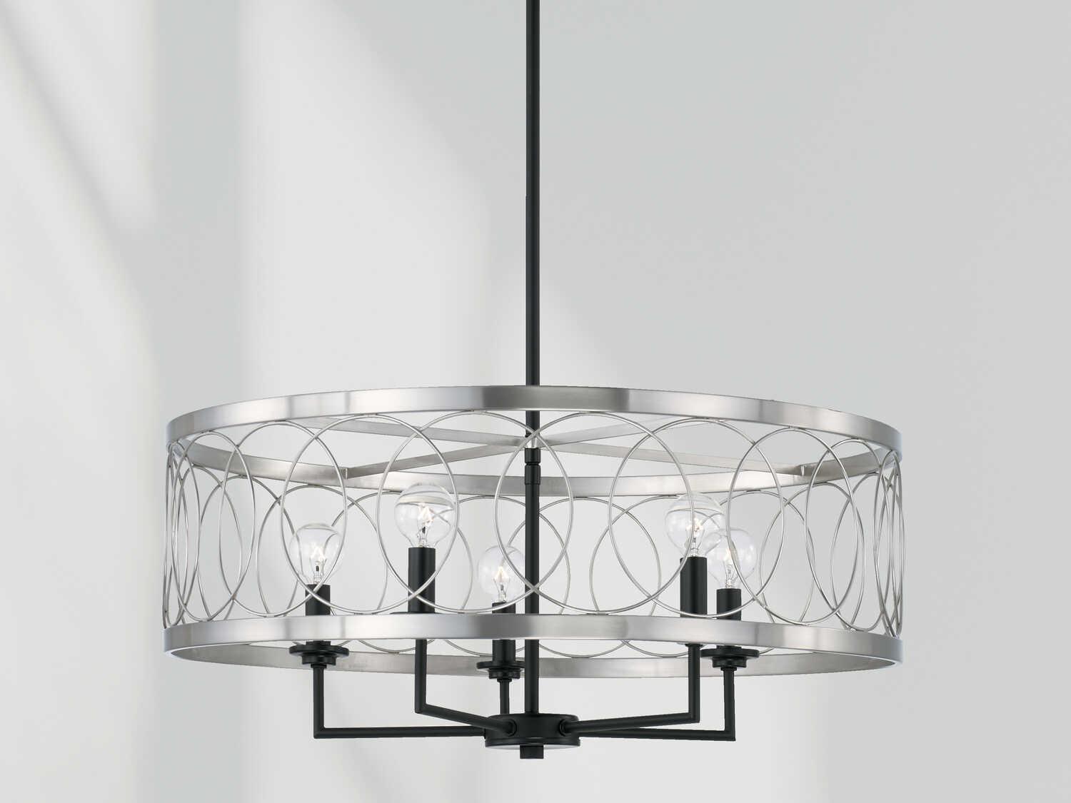 Capital Lighting Madeline 4-Light Black Tie Nickel Pendant