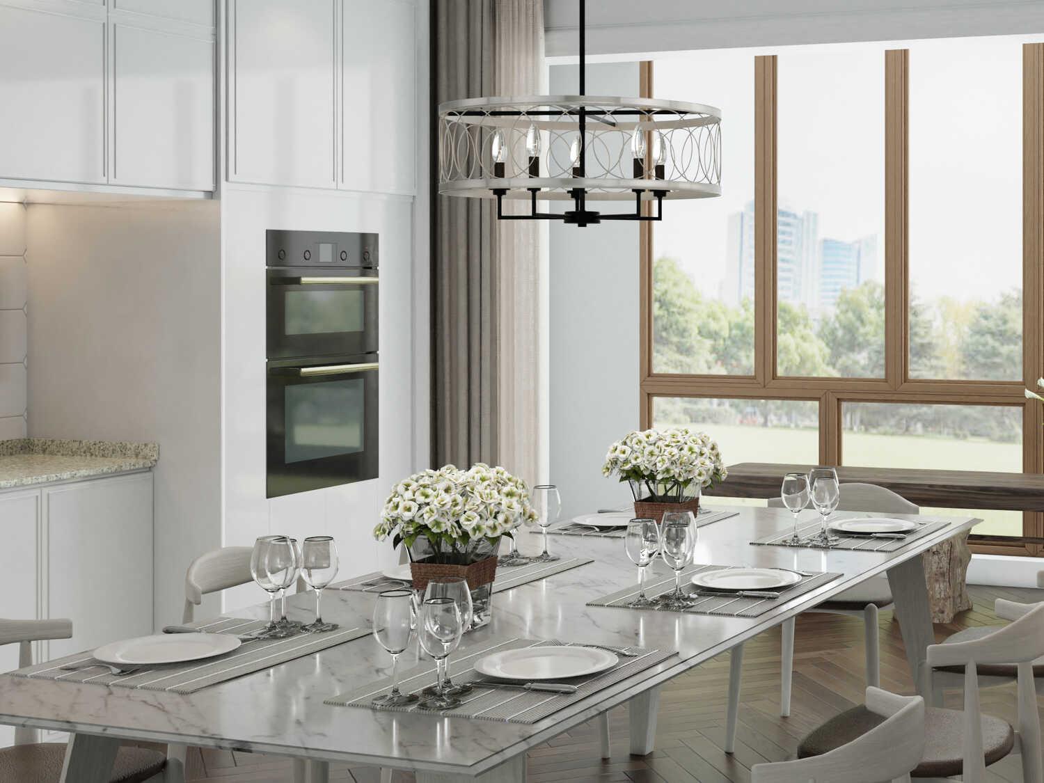 Capital Lighting Madeline 4-Light Black Tie Nickel Pendant