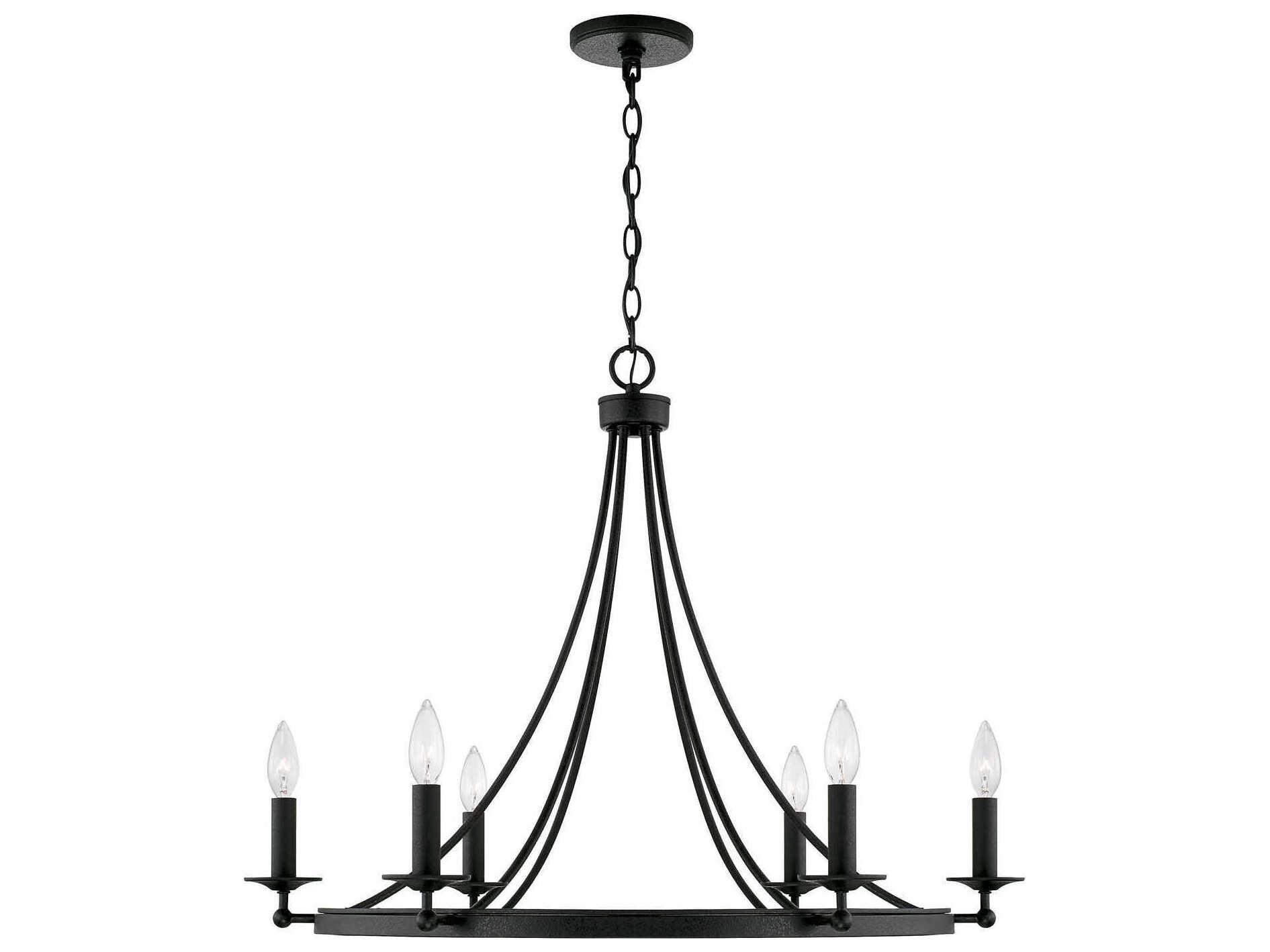 Capital Lighting Tempe 6-Light Black Iron Candelabra Chandelier