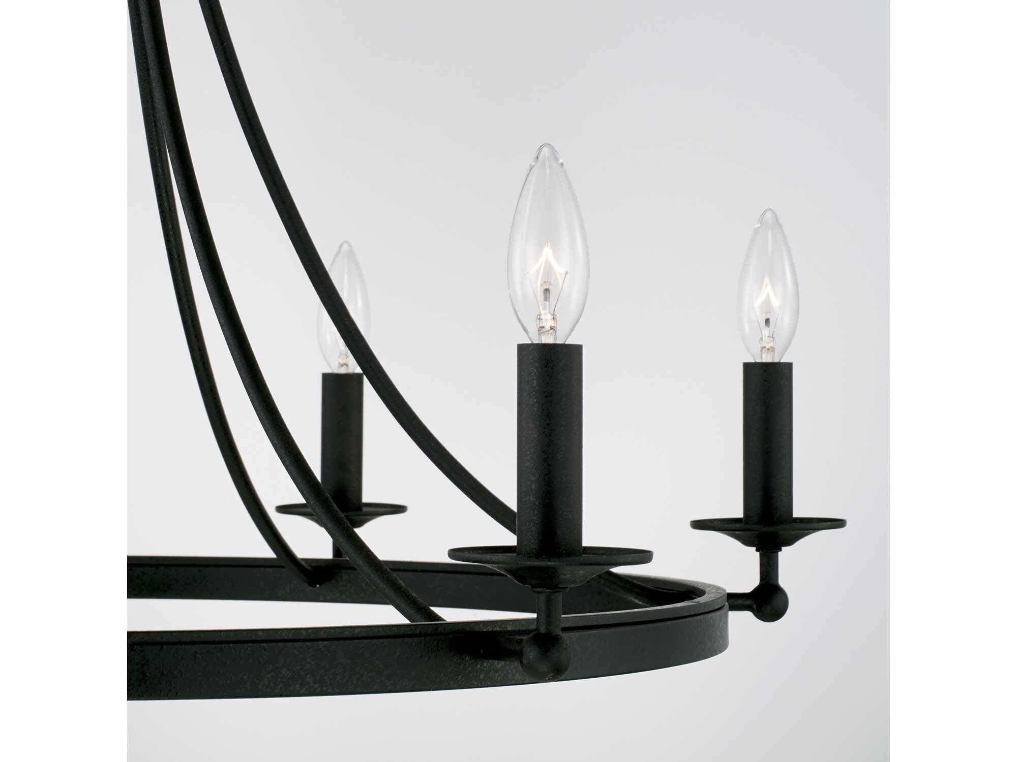 Capital Lighting Tempe 6-Light Black Iron Candelabra Chandelier