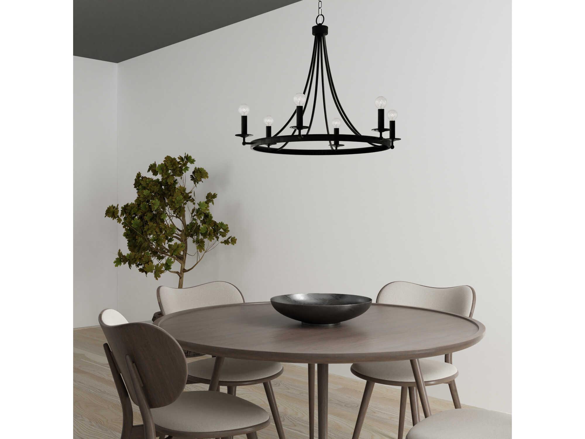Capital Lighting Tempe 6-Light Black Iron Candelabra Chandelier