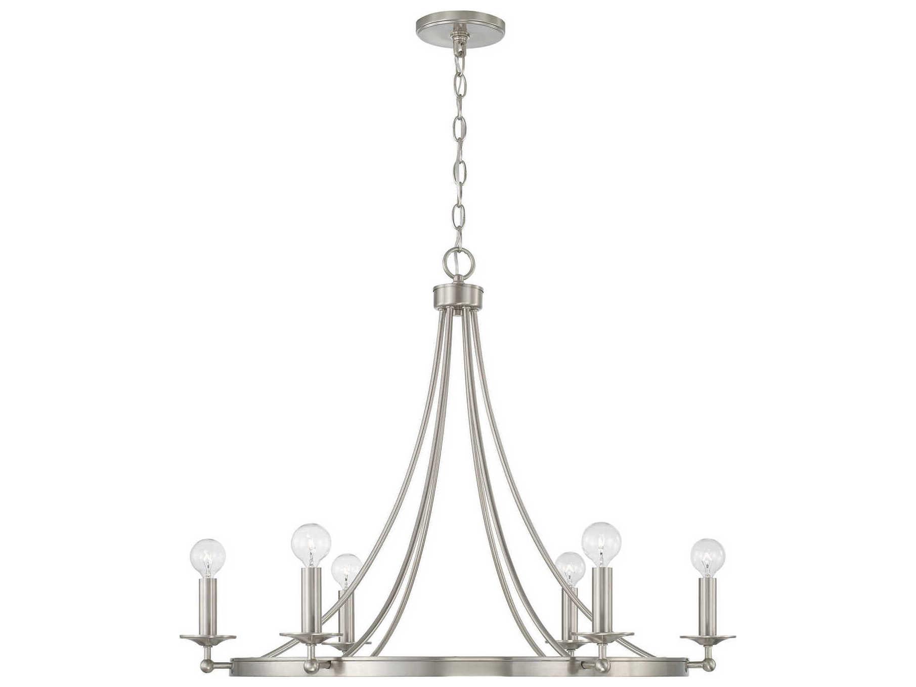 Capital Lighting Tempe 6-Light Brushed Nickel Candelabra Chandelier