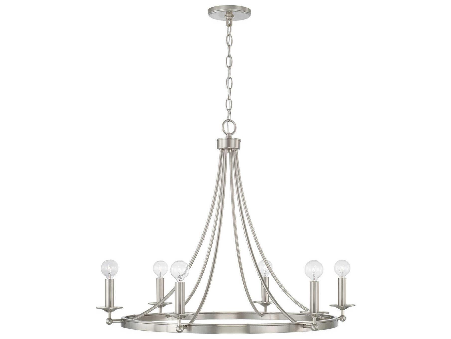 Capital Lighting Tempe 6-Light Brushed Nickel Candelabra Chandelier