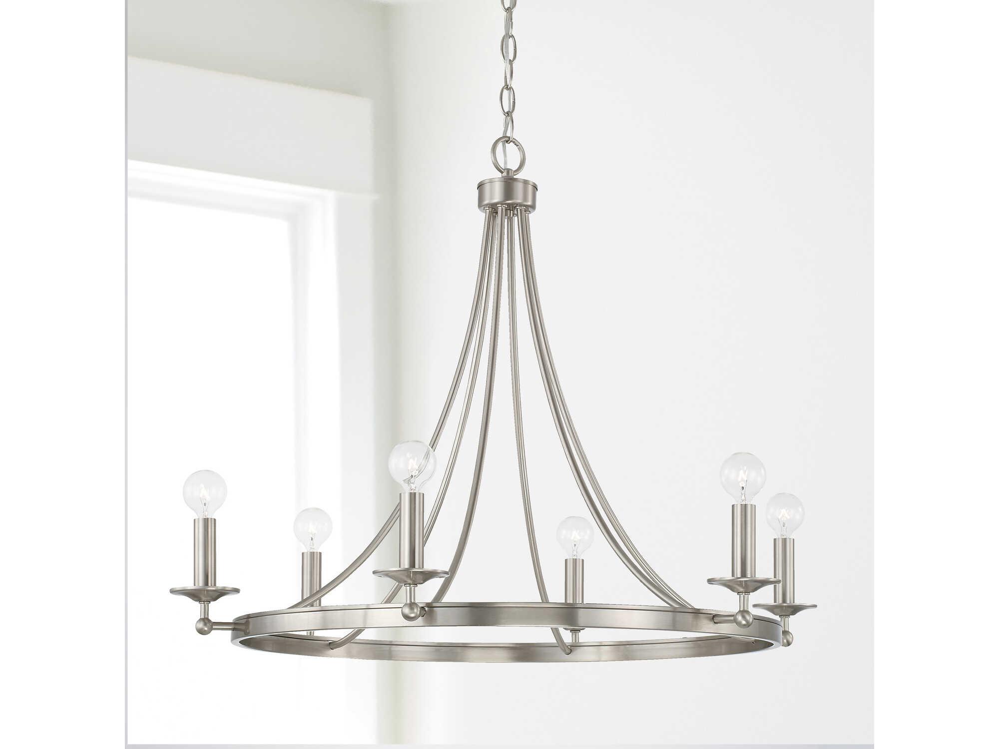 Capital Lighting Tempe 6-Light Brushed Nickel Candelabra Chandelier