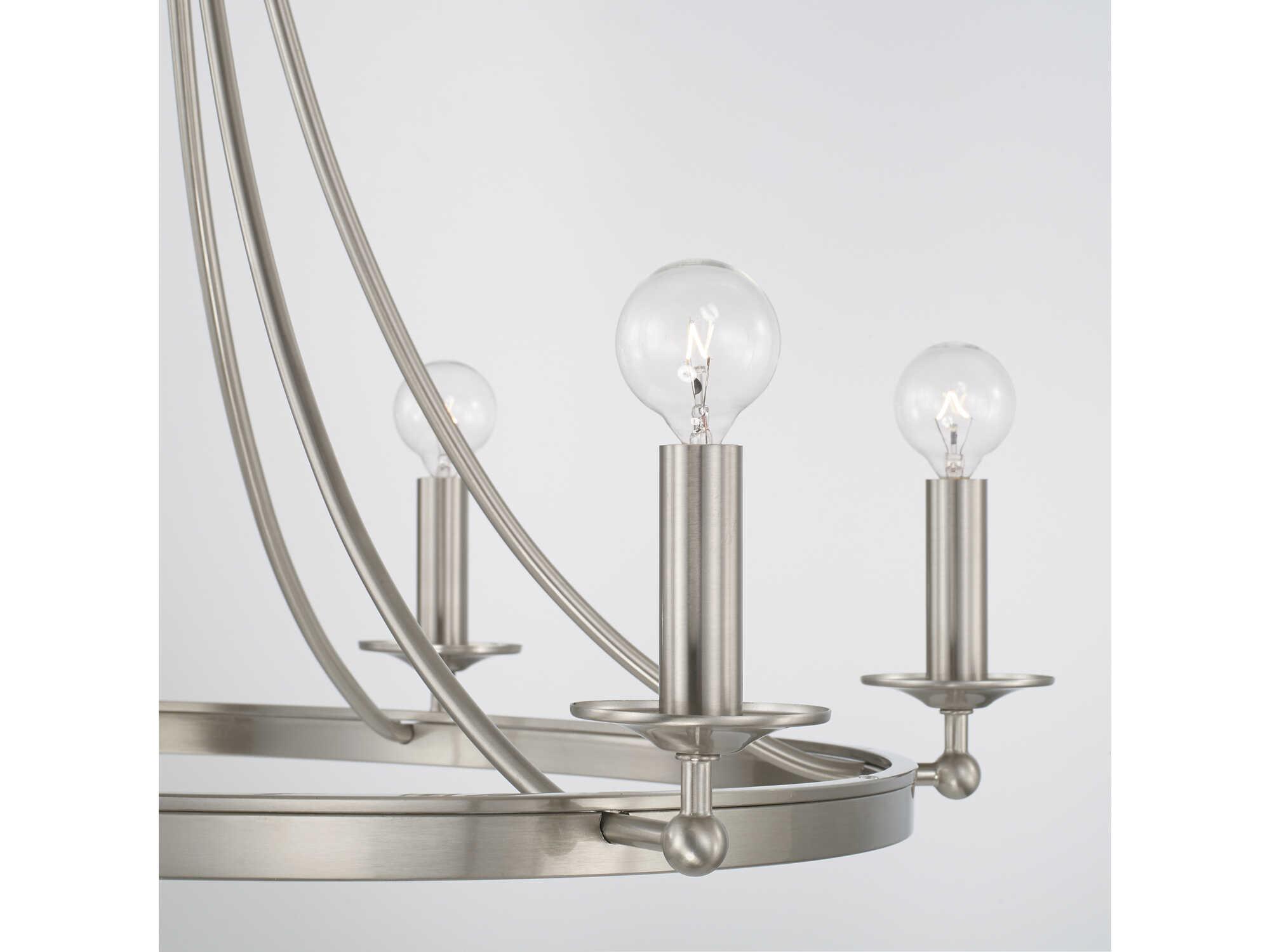 Capital Lighting Tempe 6-Light Brushed Nickel Candelabra Chandelier