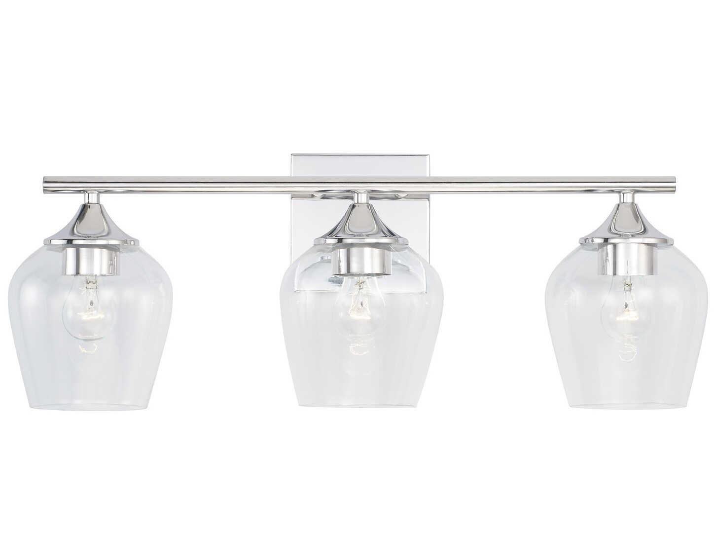 Capital Lighting Reece 3-Light Chrome Glass Vanity Light