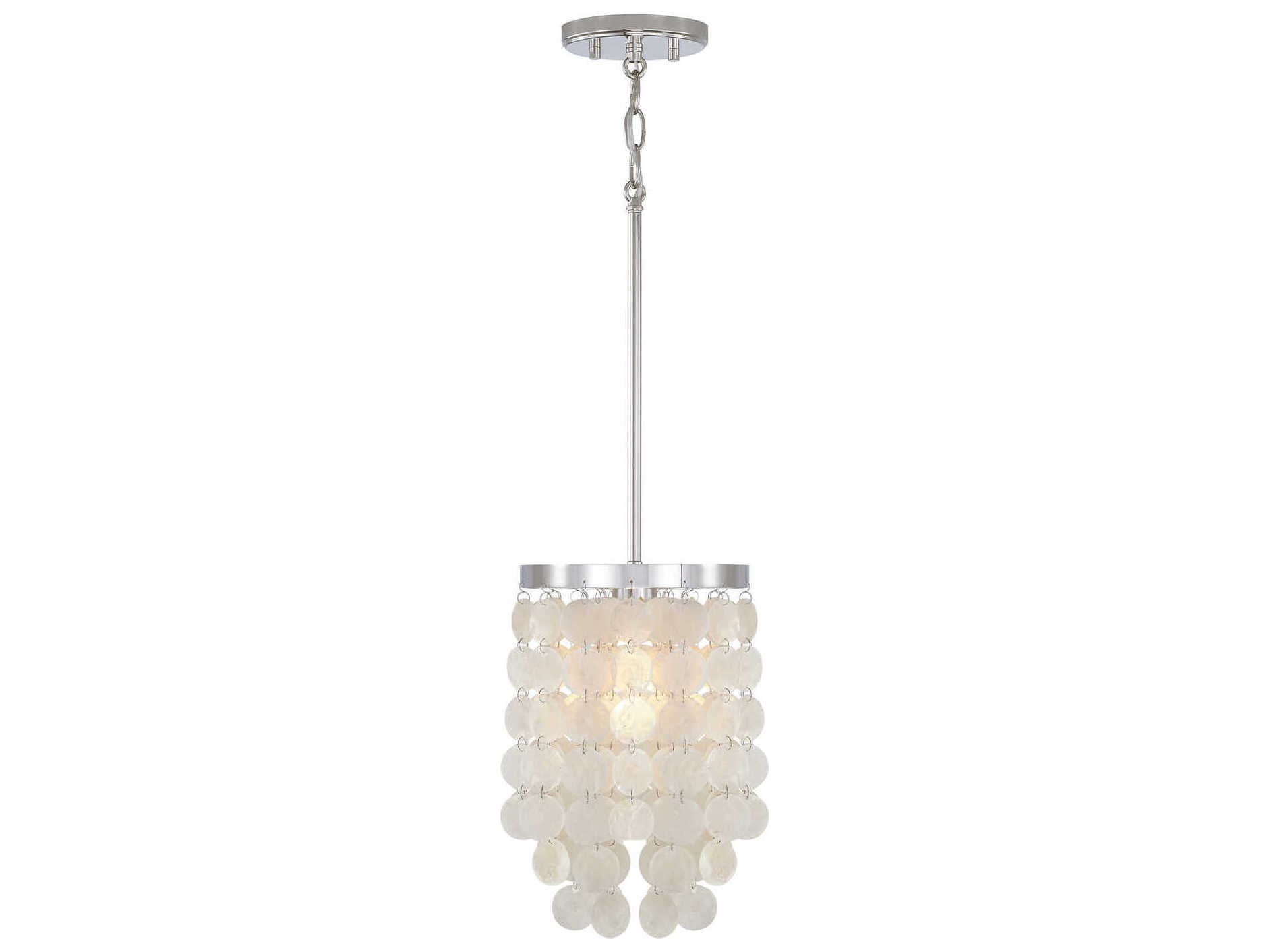 Capital Lighting Shelby 1-Light Polished Nickel White Mini Pendant