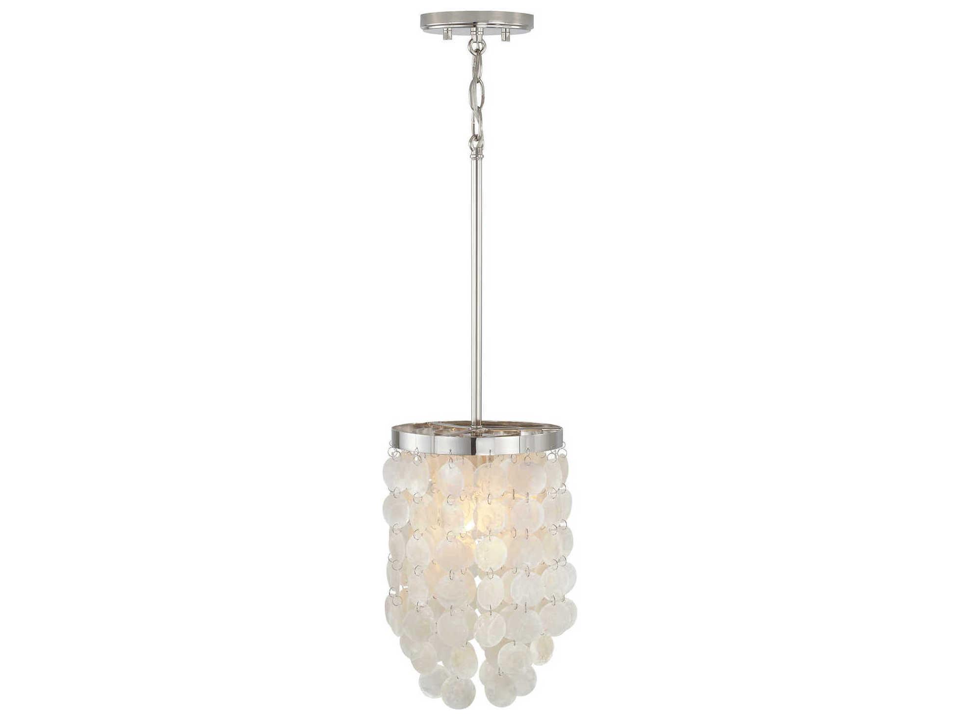Capital Lighting Shelby 1-Light Polished Nickel White Mini Pendant