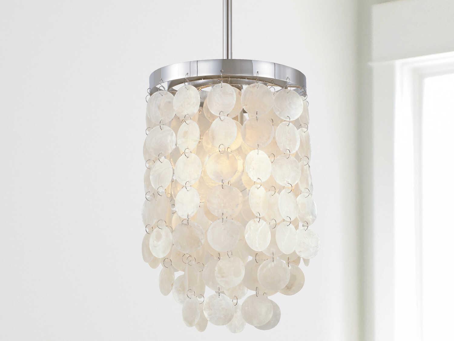 Capital Lighting Shelby 1-Light Polished Nickel White Mini Pendant