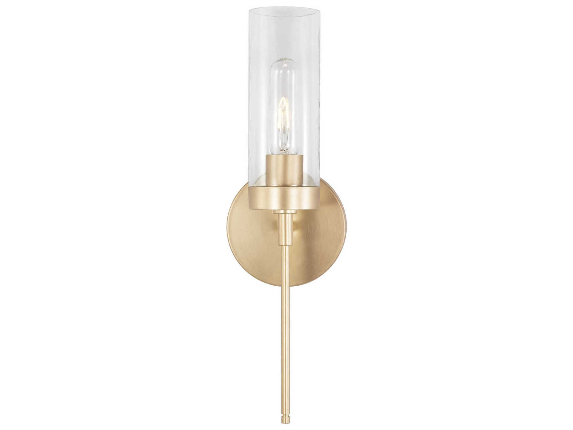 Capital Lighting Riley 1-Light Soft Gold Brass Glass Wall Sconce