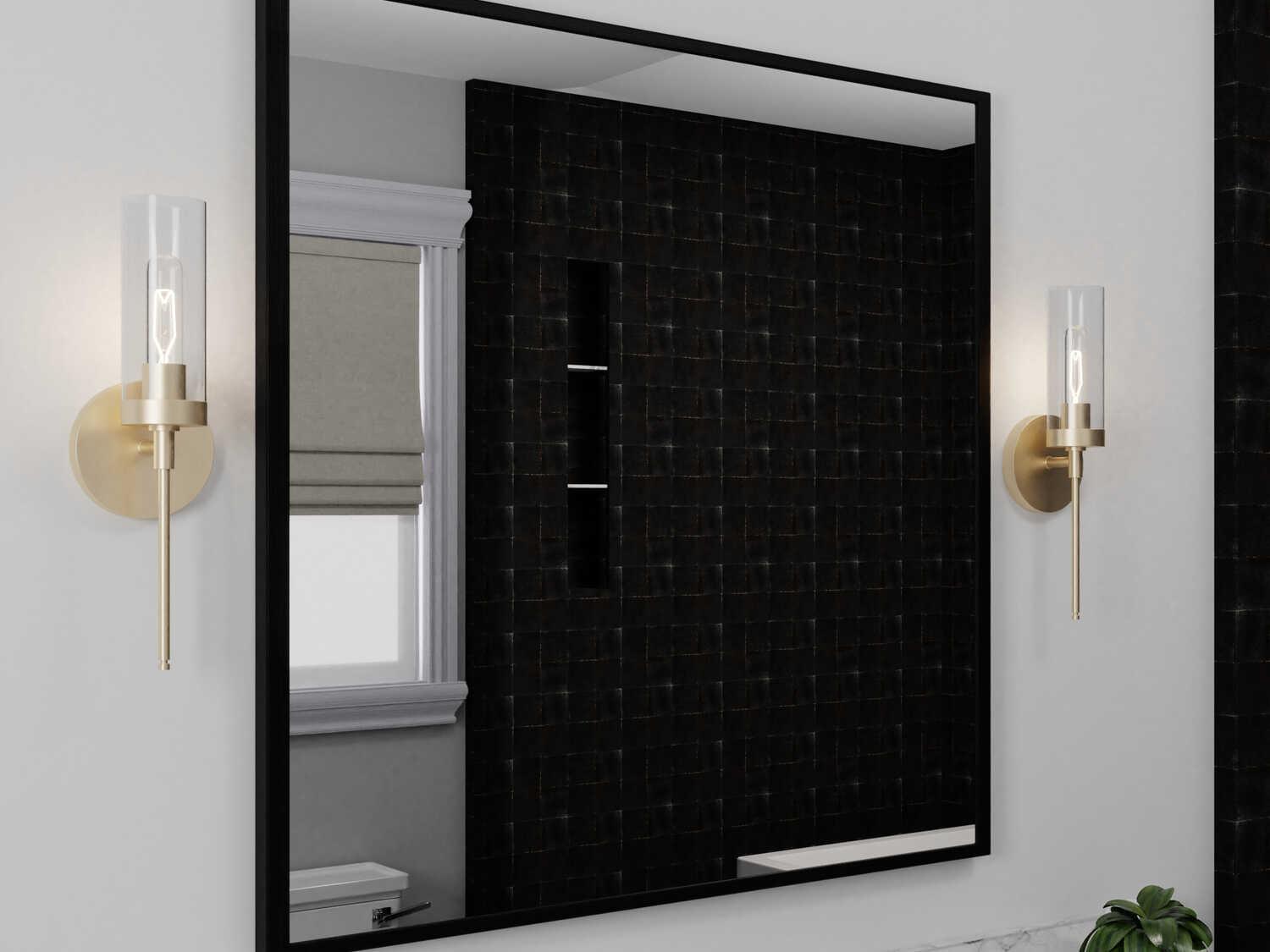 Capital Lighting Riley 1-Light Soft Gold Brass Glass Wall Sconce