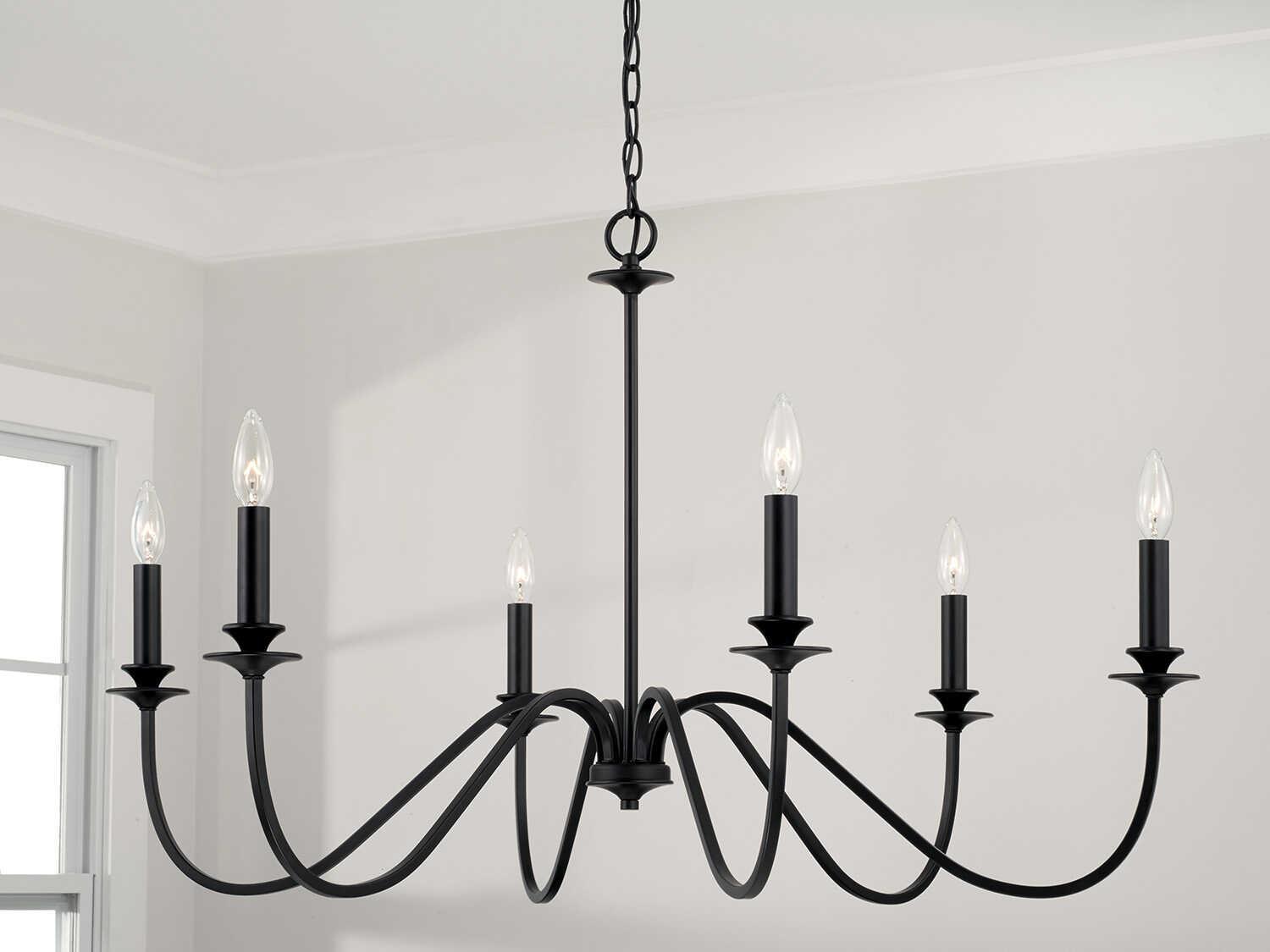 Capital Lighting Weston 6-Light Matte Black Candelabra Chandelier