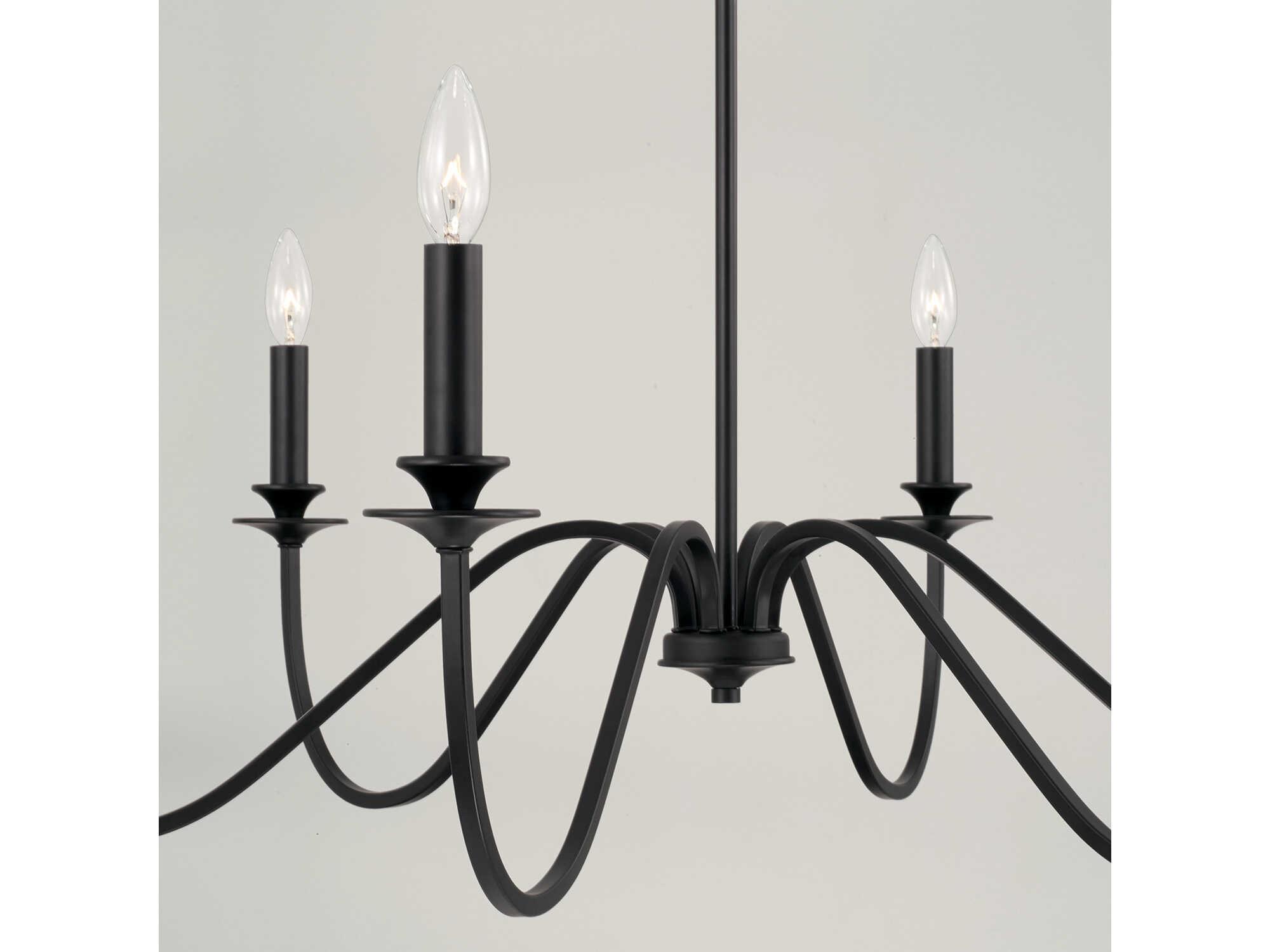 Capital Lighting Weston 6-Light Matte Black Candelabra Chandelier
