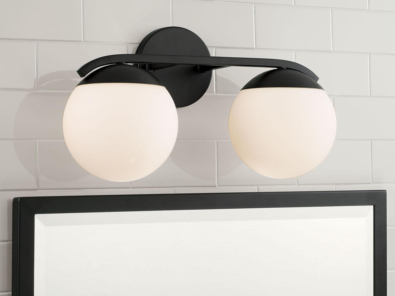 Capital Lighting Oliver 2-Light Matte Black Vanity Light
