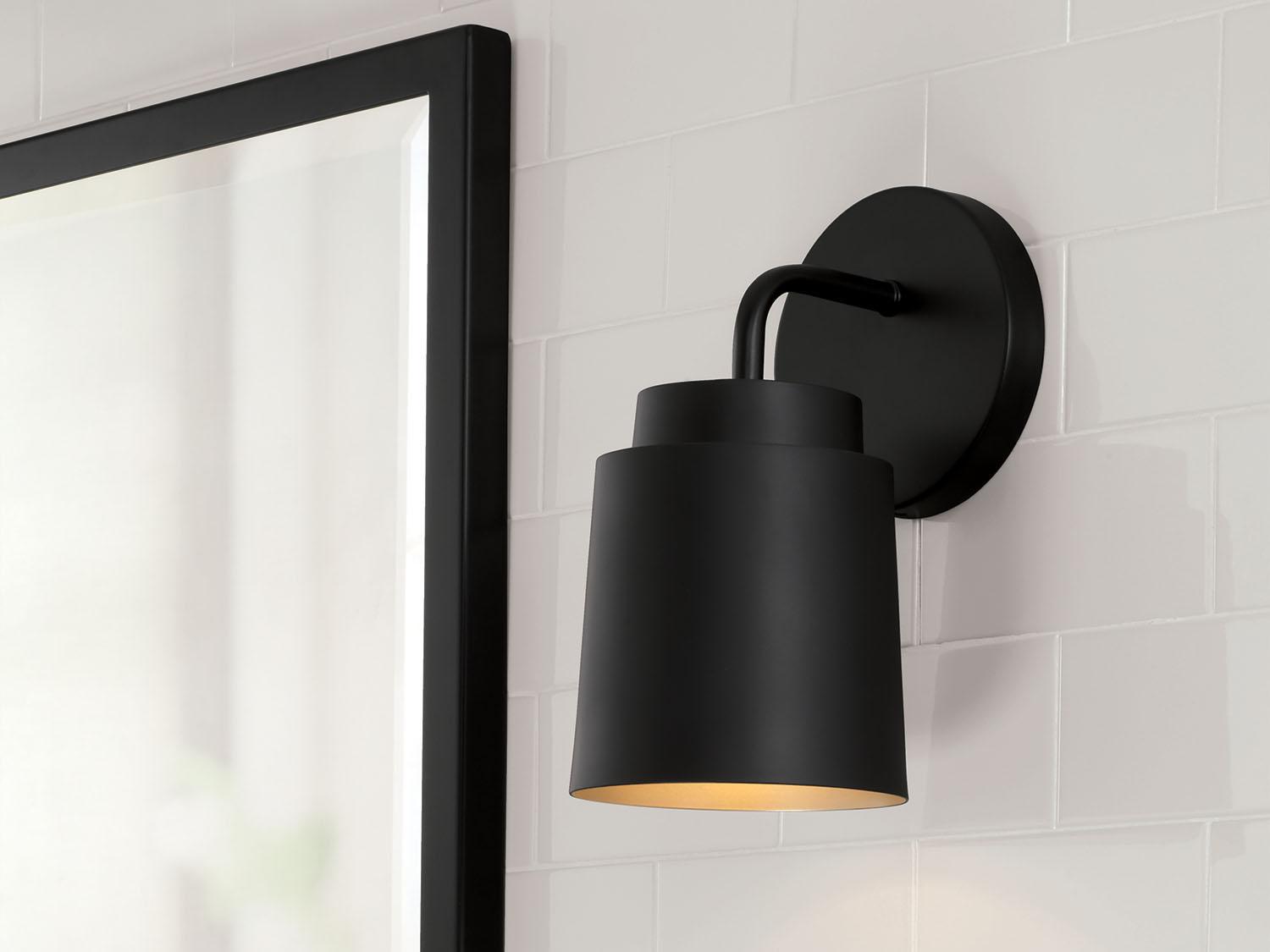 Capital Lighting Pratt 1-Light Matte Black Wall Sconce