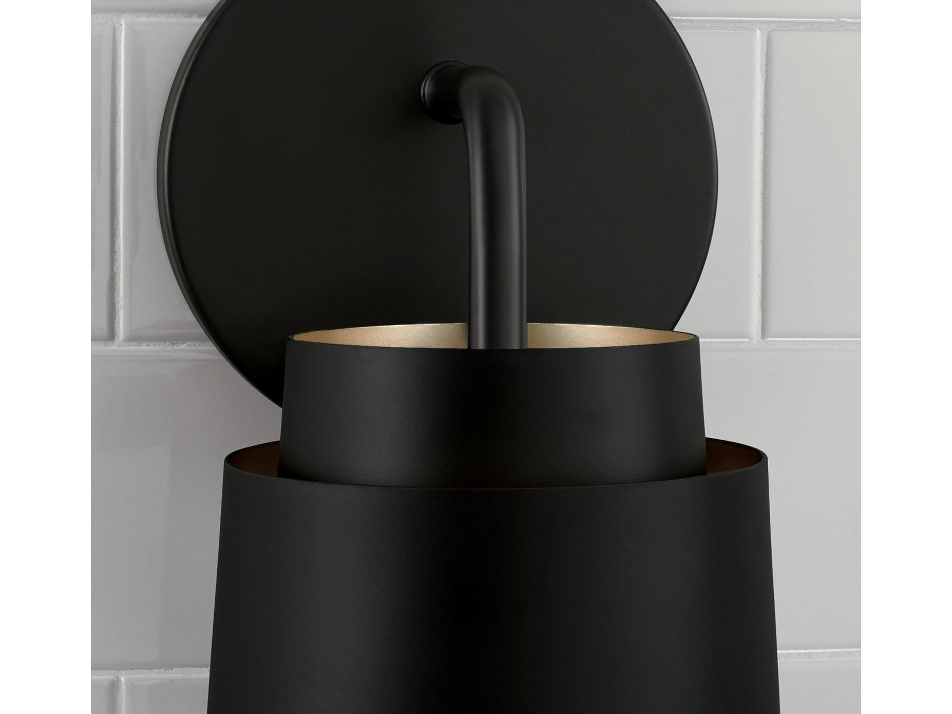 Capital Lighting Pratt 1-Light Matte Black Wall Sconce