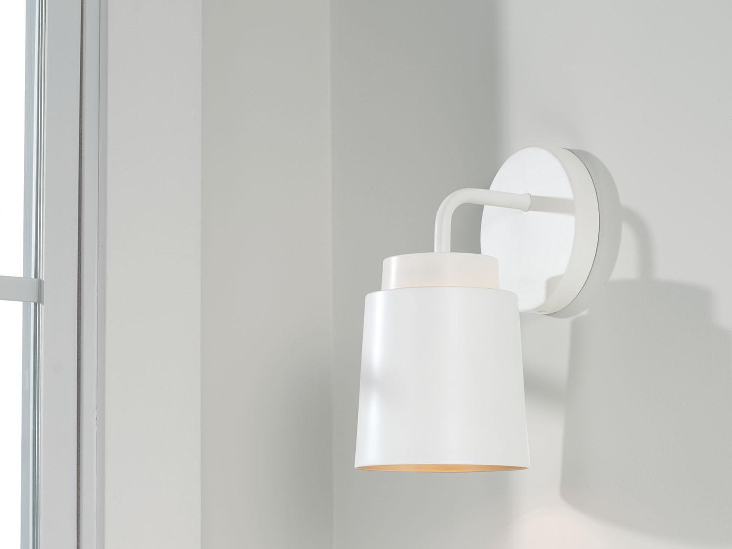 Capital Lighting Pratt 1-Light Matte White Wall Sconce