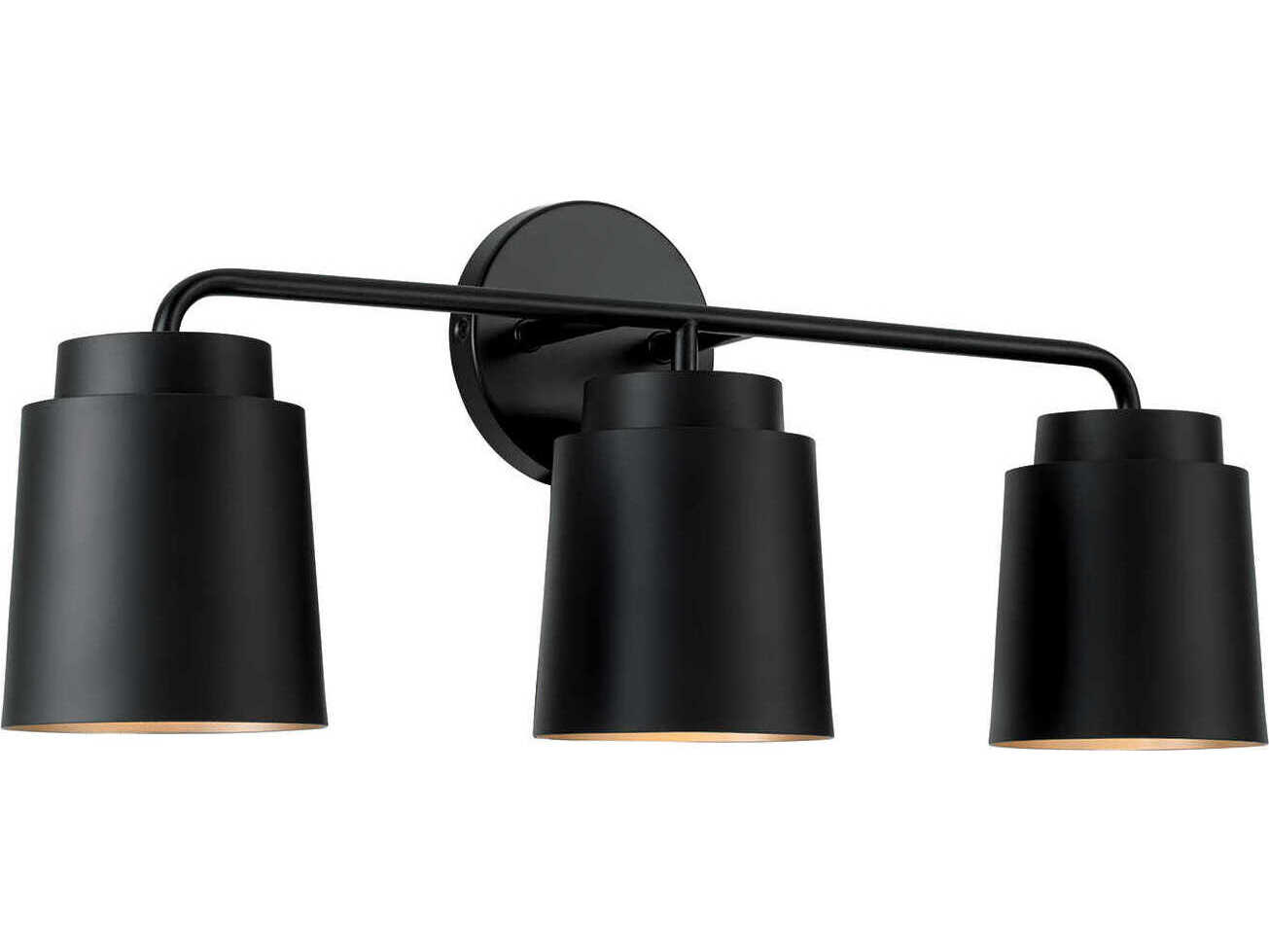 Capital Lighting Pratt 3-Light Matte Black Vanity Light