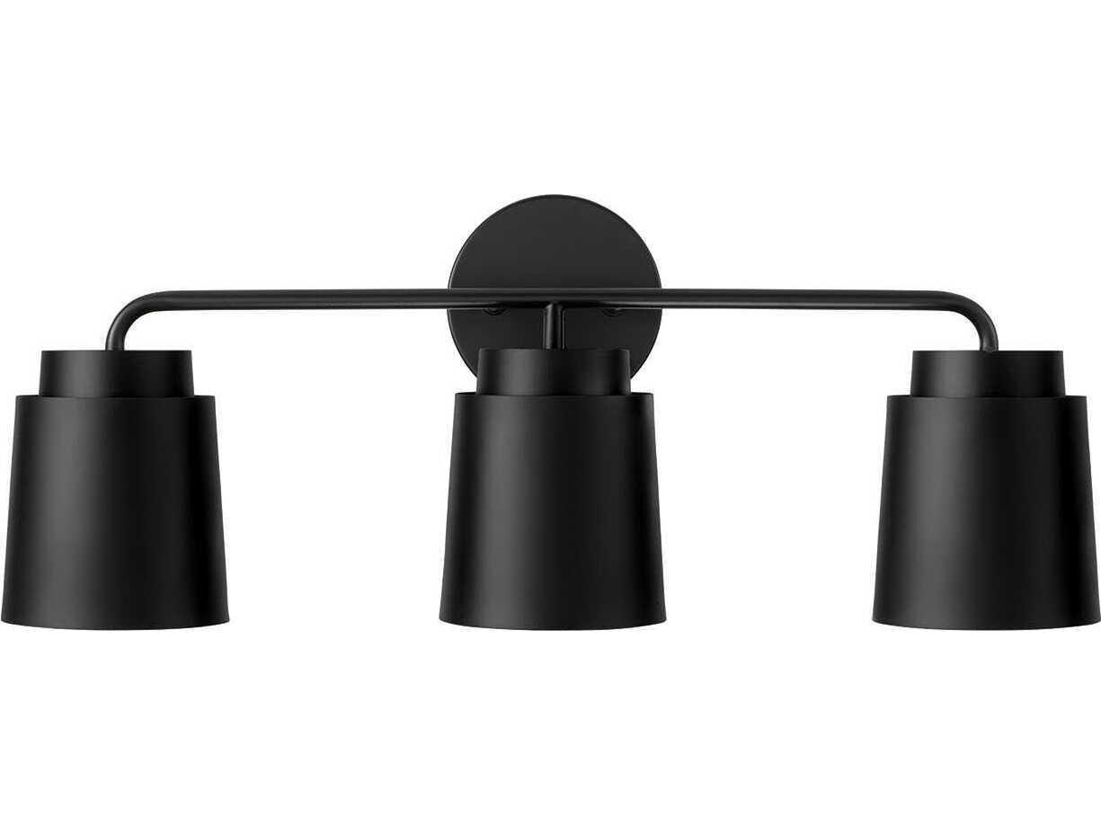 Capital Lighting Pratt 3-Light Matte Black Vanity Light