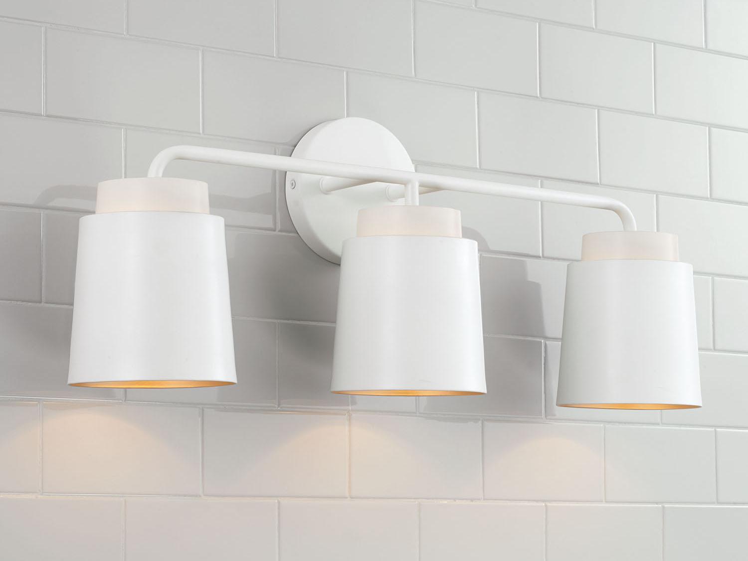 Capital Lighting Pratt 3-Light Matte White Vanity Light