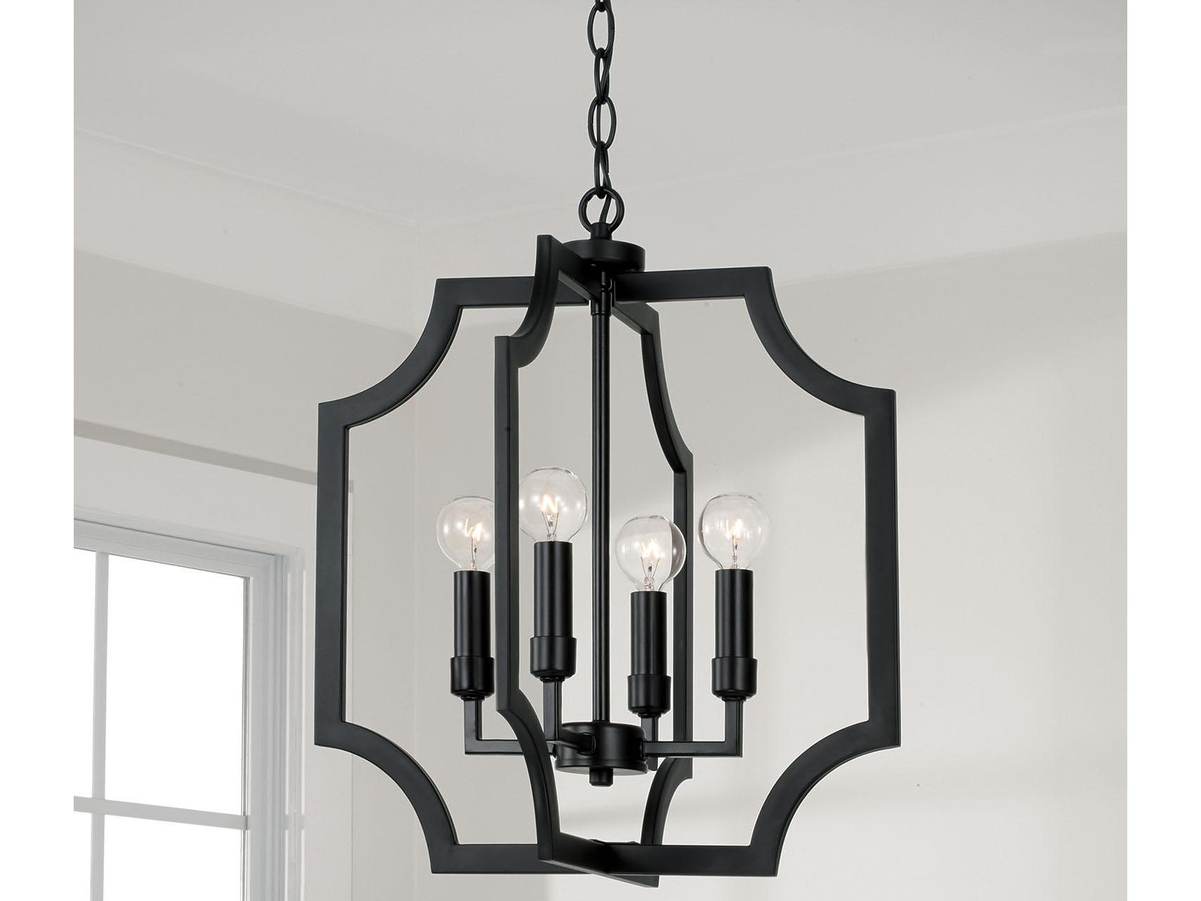 Capital Lighting Courtney 4-Light Matte Black Pendant