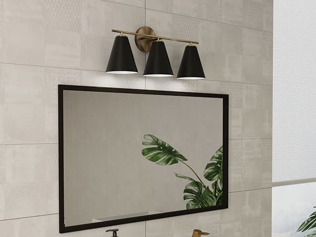 Capital Lighting Charlie 3-Light Matte Brass And Black Vanity Light