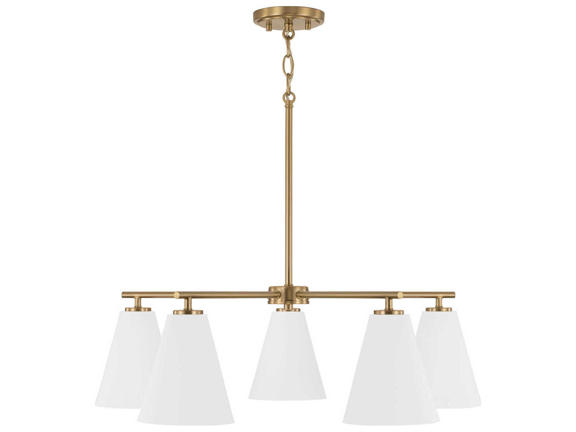 Capital Lighting Charlie 5-Light Matte Brass And White Chandelier