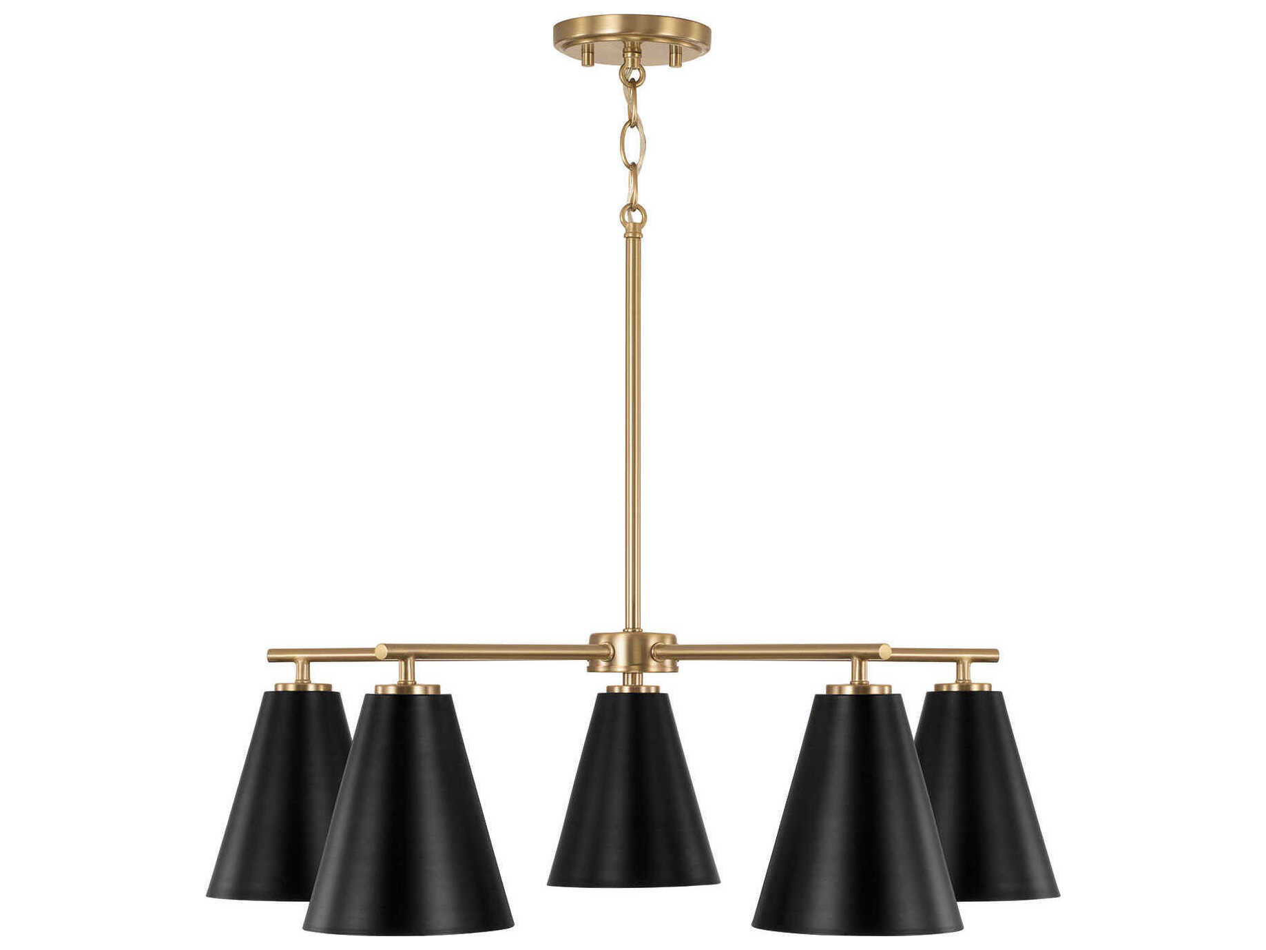 Capital Lighting Charlie 5-Light Matte Brass And Black Chandelier