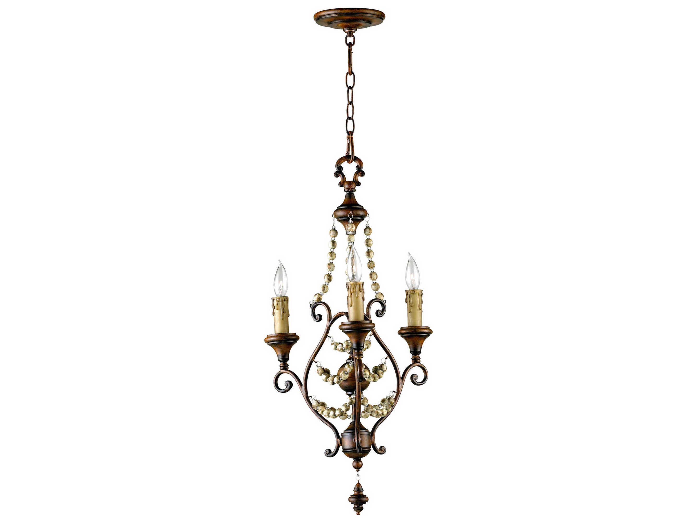 Cyan Design Meriel 3-Light Antiqued Sienna Brown Traditional Candelabra Chandelier
