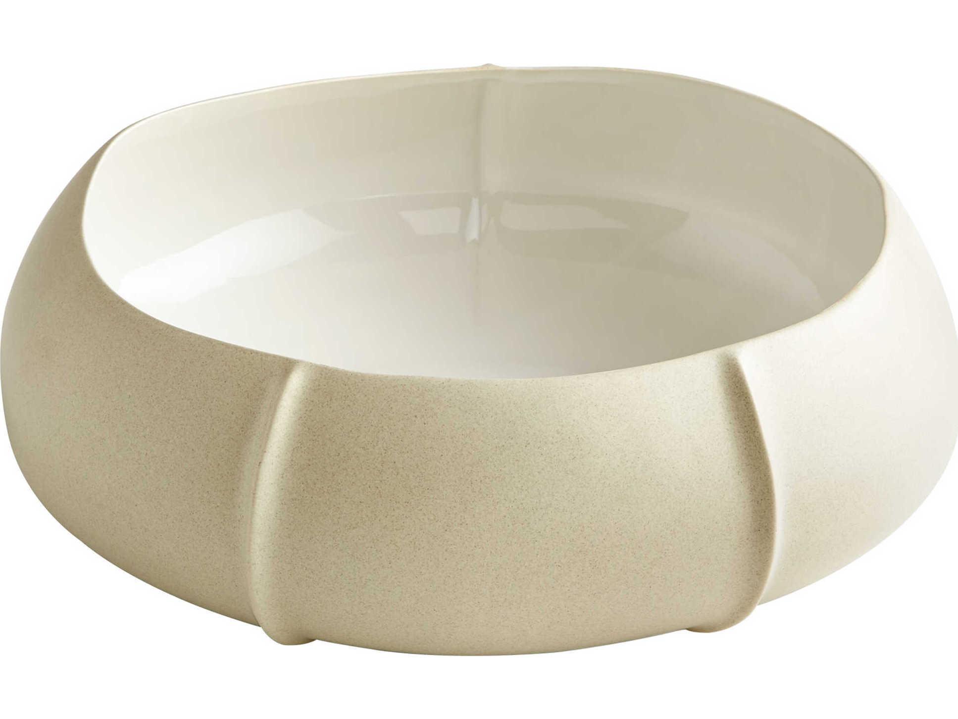 Cyan Design Gloss White Cotton Decorative Bowl