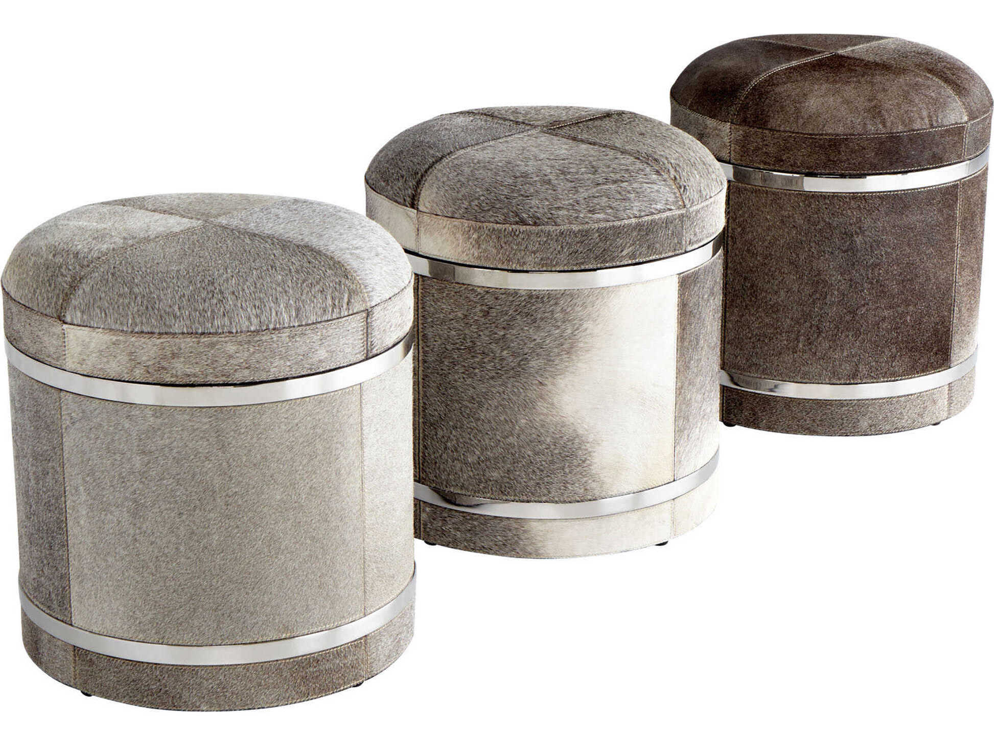 Cyan Design Casselton Grey Leather Accent Stool