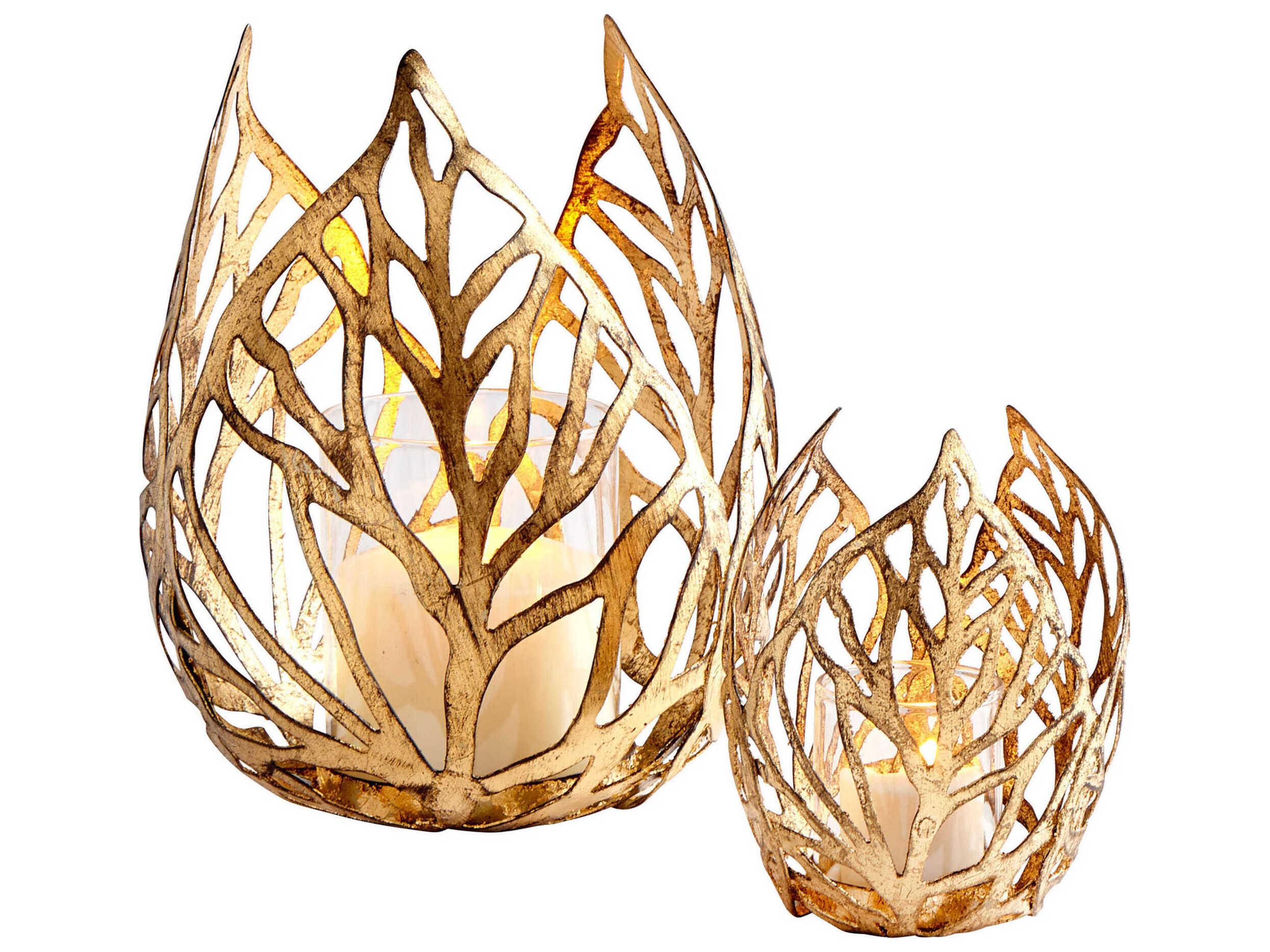 Cyan Design Antique Gold Sunrise Flame Candleholder