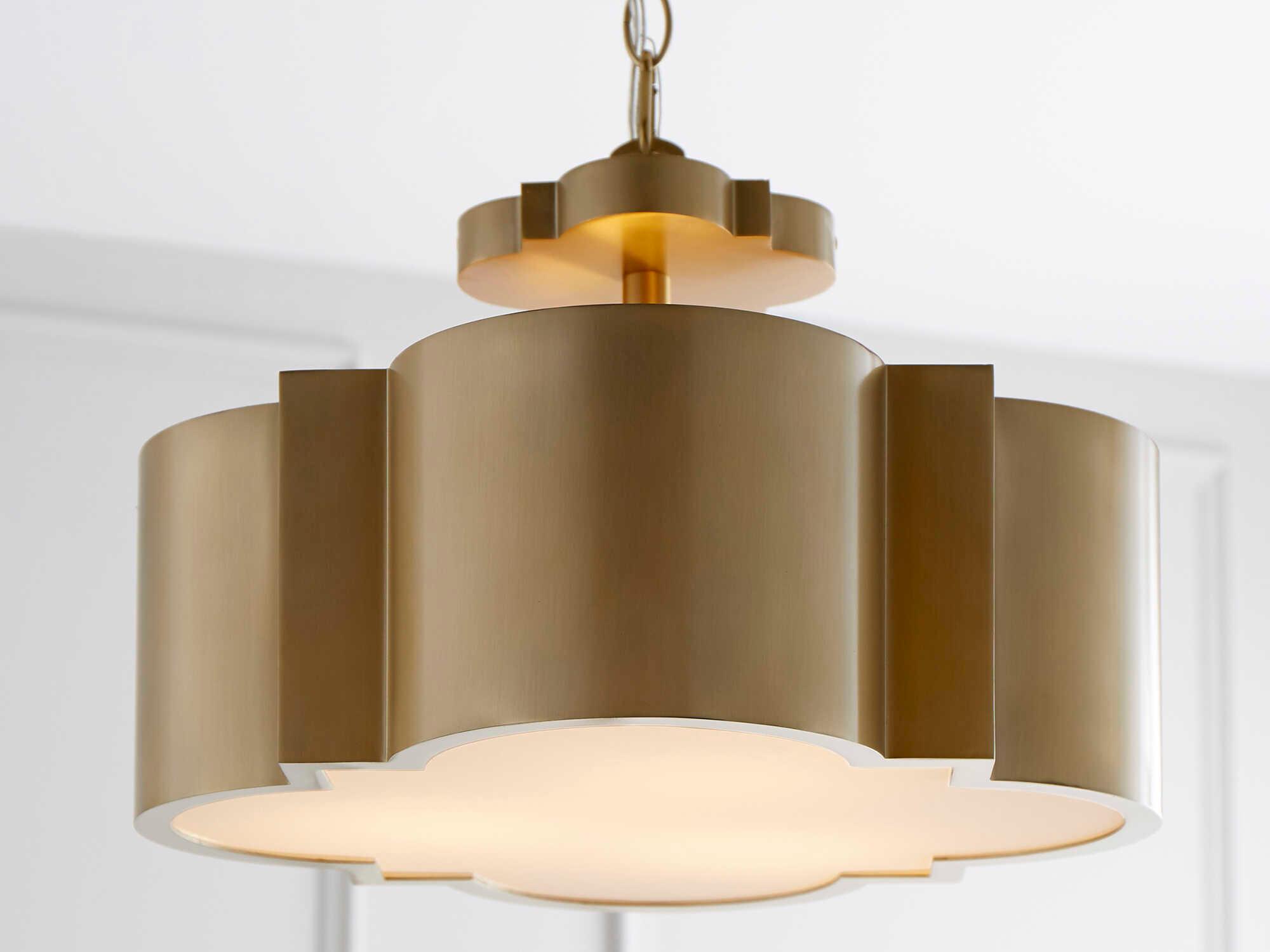 Cyan Design Wyatt 3-Light Aged Brass Semi Flush Mount
