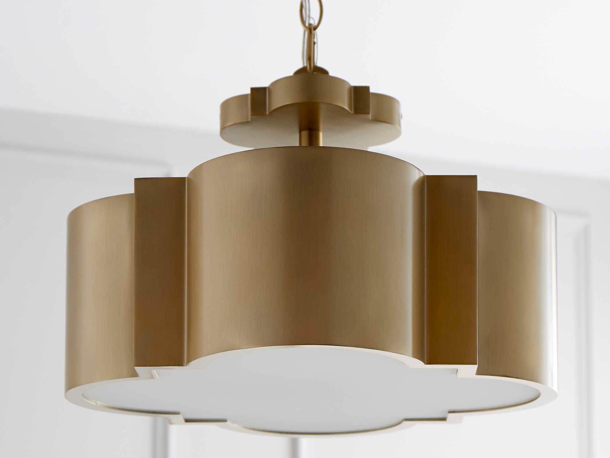 Cyan Design Wyatt 3-Light Aged Brass Semi Flush Mount