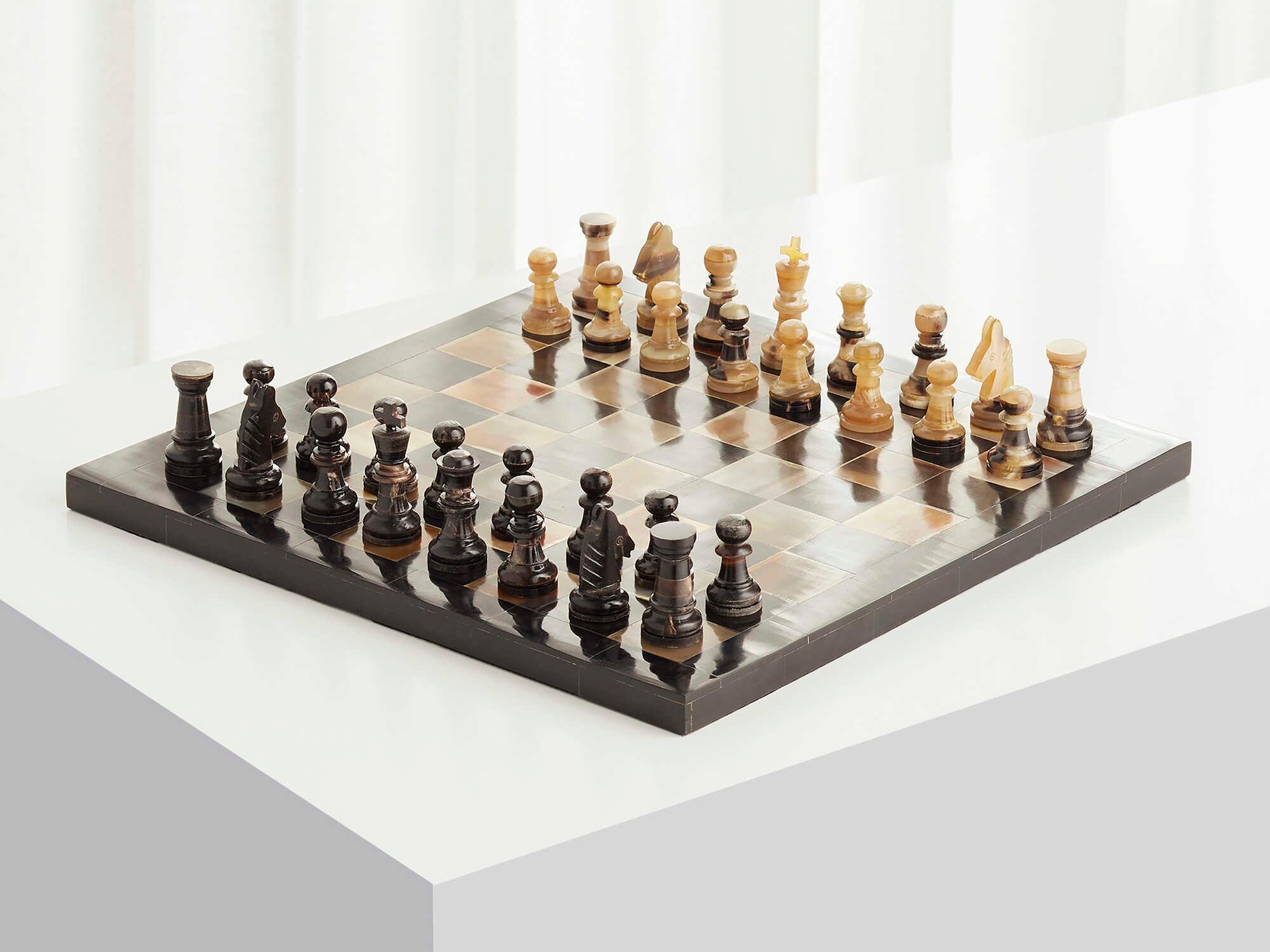 Cyan Design Horn Checkmate Chess Board