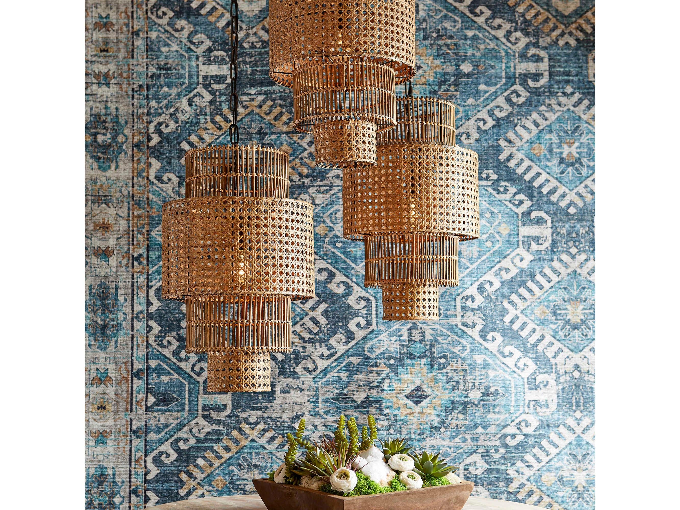 Cyan Design Wickham 1-Light Rattan Brown Cylinder Pendant