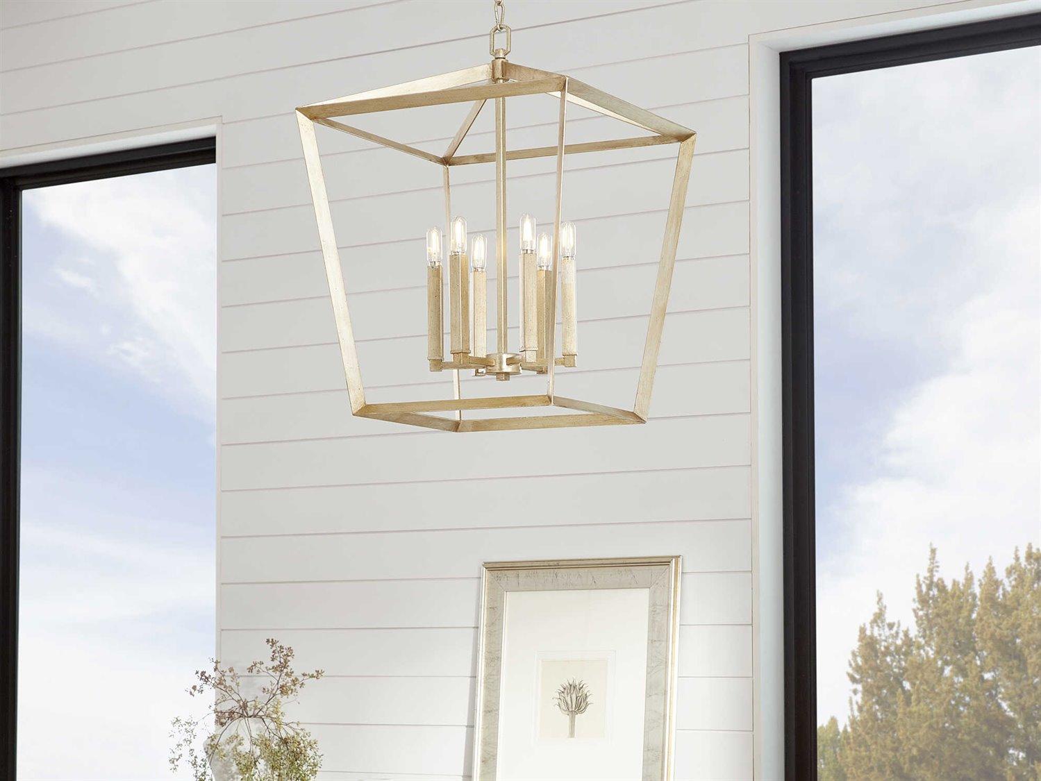 Cyan Design Hyperion 6-Light Aged Silver Leaf Lantern Pendant