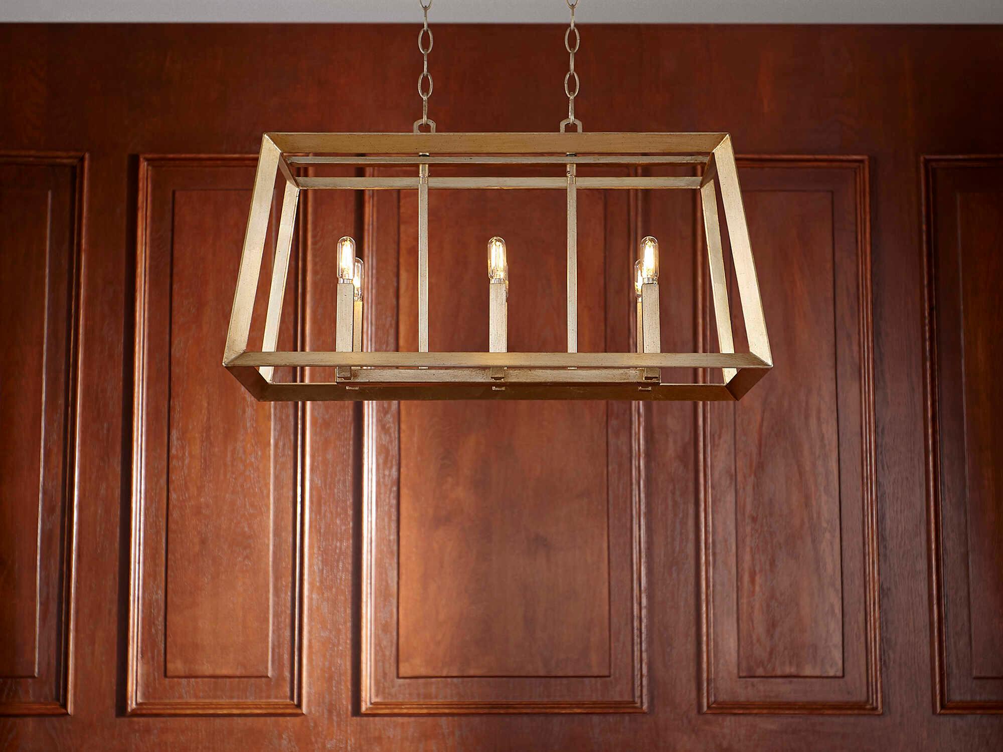 Cyan Design Hyperion 6-Light Aged Silver Leaf Island Pendant